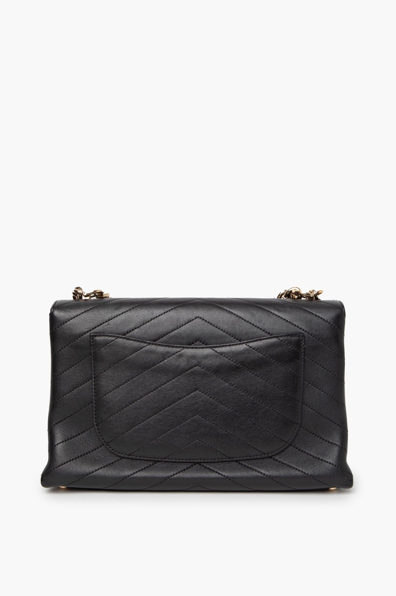 Chanel 2019 Black Coco Chevron Medium Flap Bag