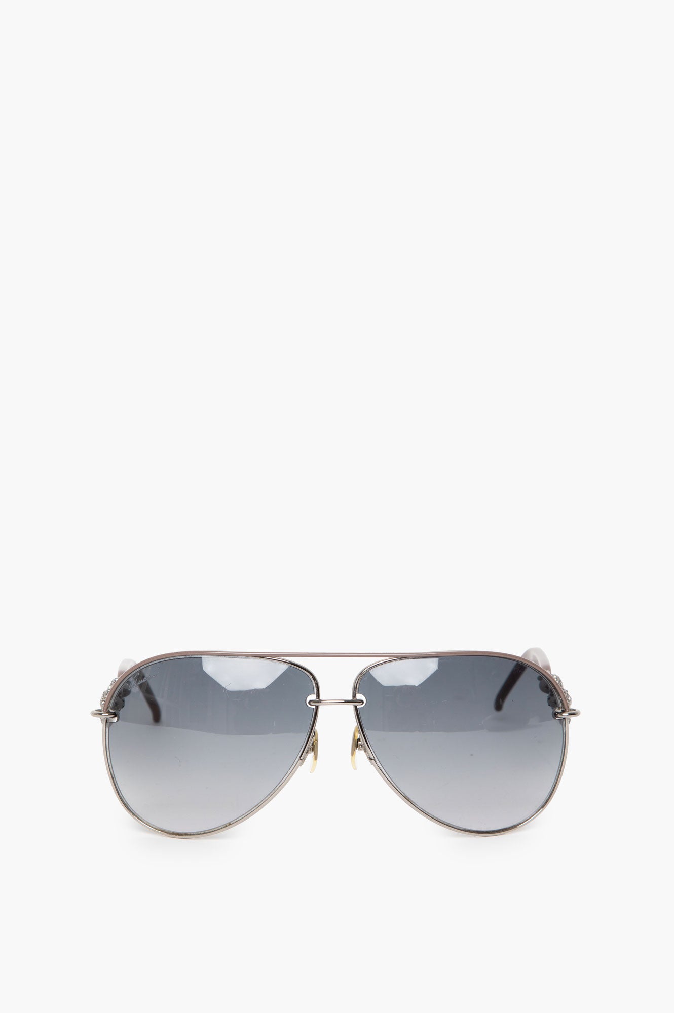 Gucci Silver Pilot-Frame Sunglasses
