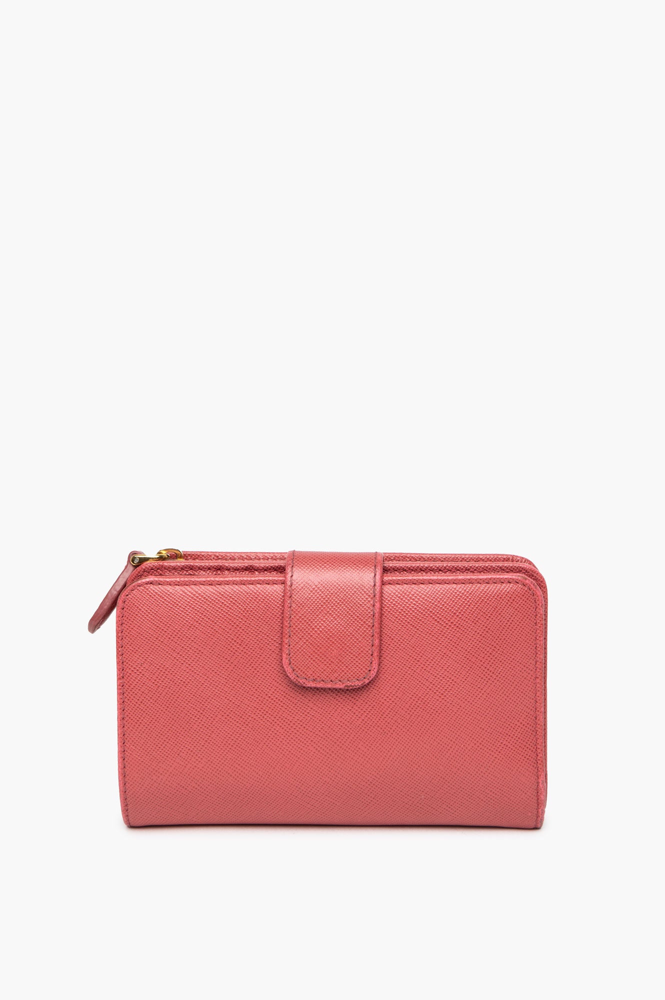 Prada Pink Saffiano Leather Bifold Wallet