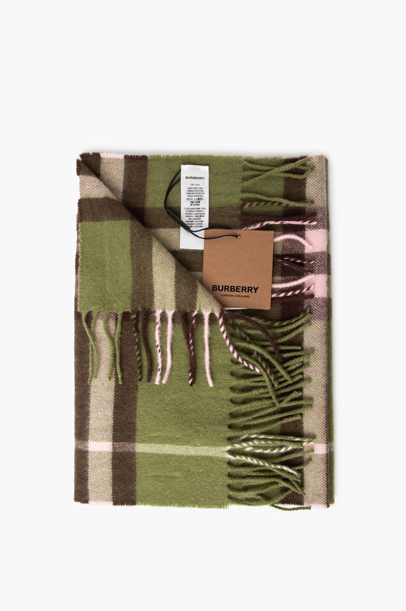 Burberry Green Cashmere Scarf
