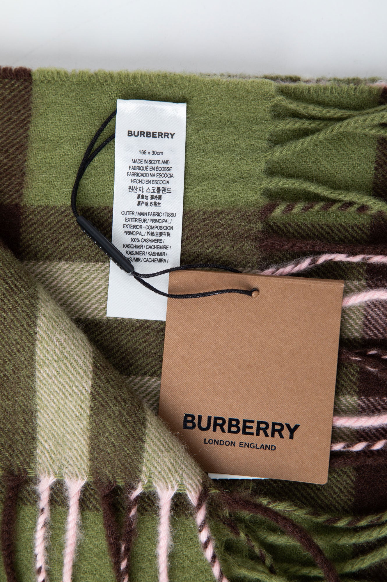 Burberry Green Cashmere Scarf