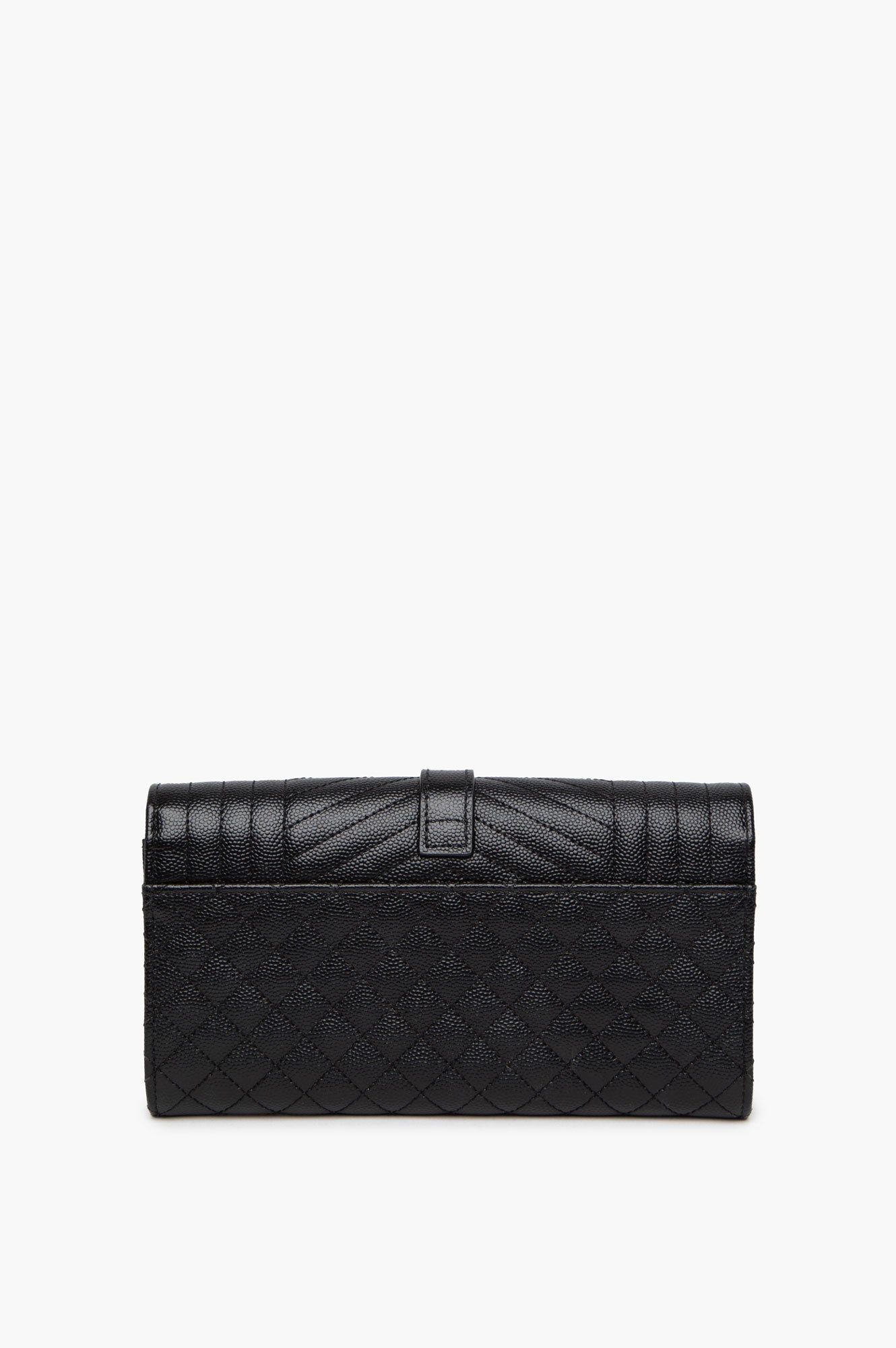Saint Laurent Black Envelope Flap Long Wallet