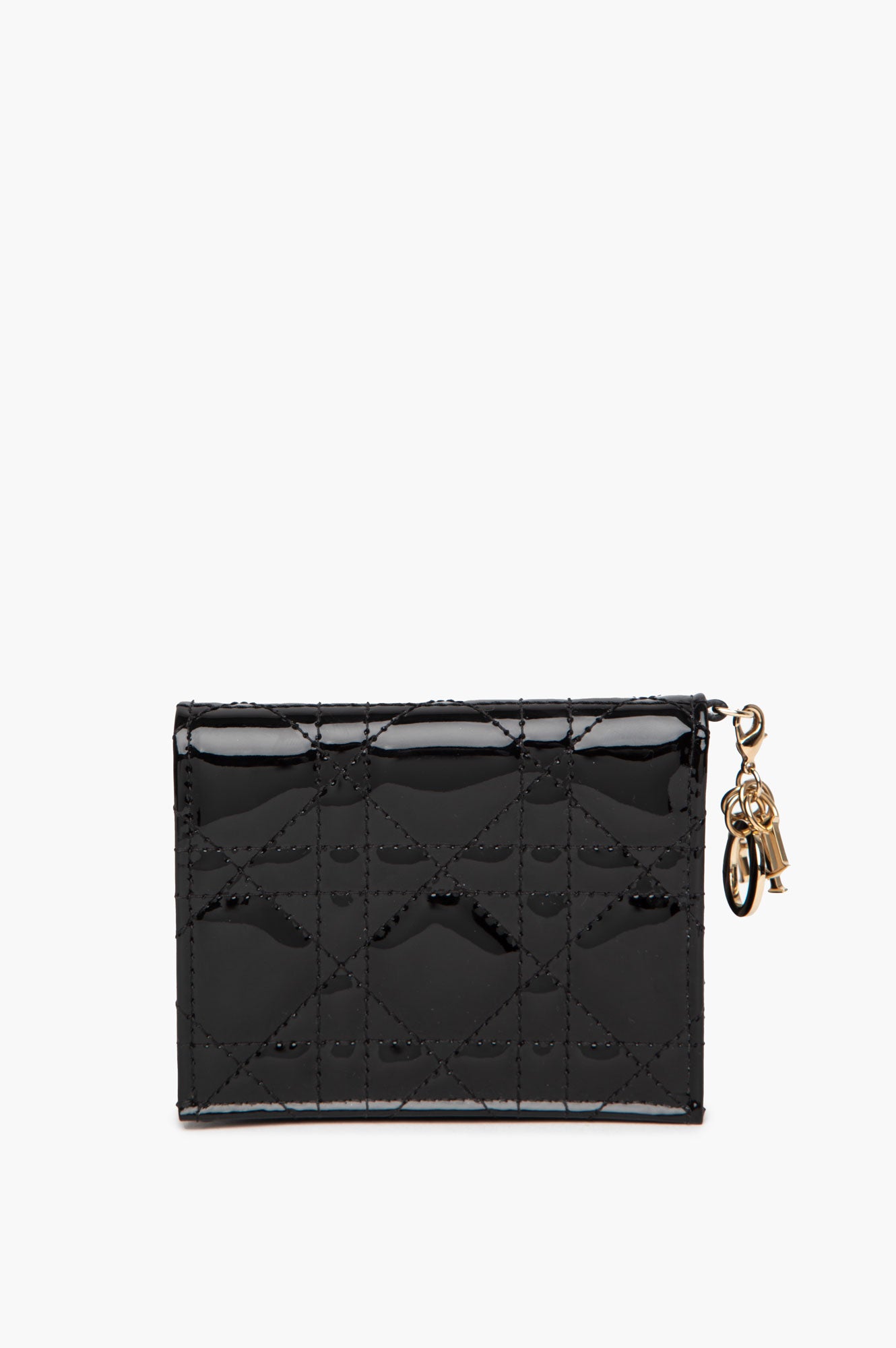 Christian Dior Black Patent Compact Wallet