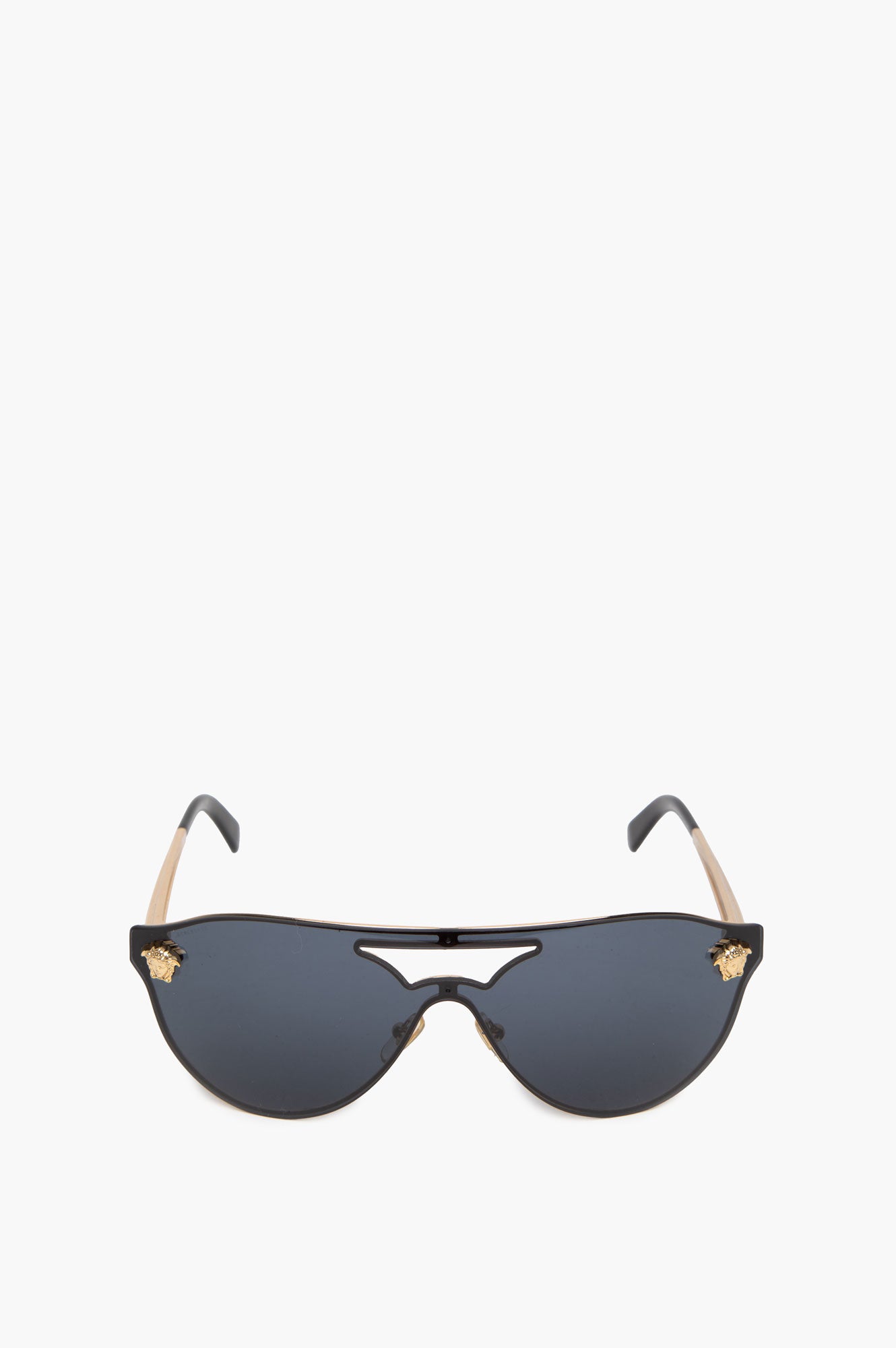 Versace Black Aviator Sunglasses With Strap