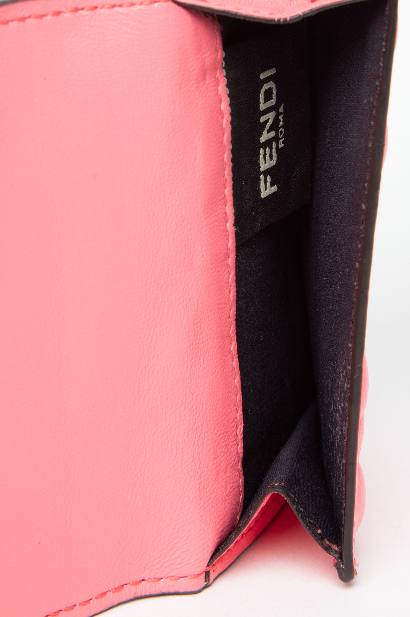 Fendi Baguette Micro Trifold Pink Wallet