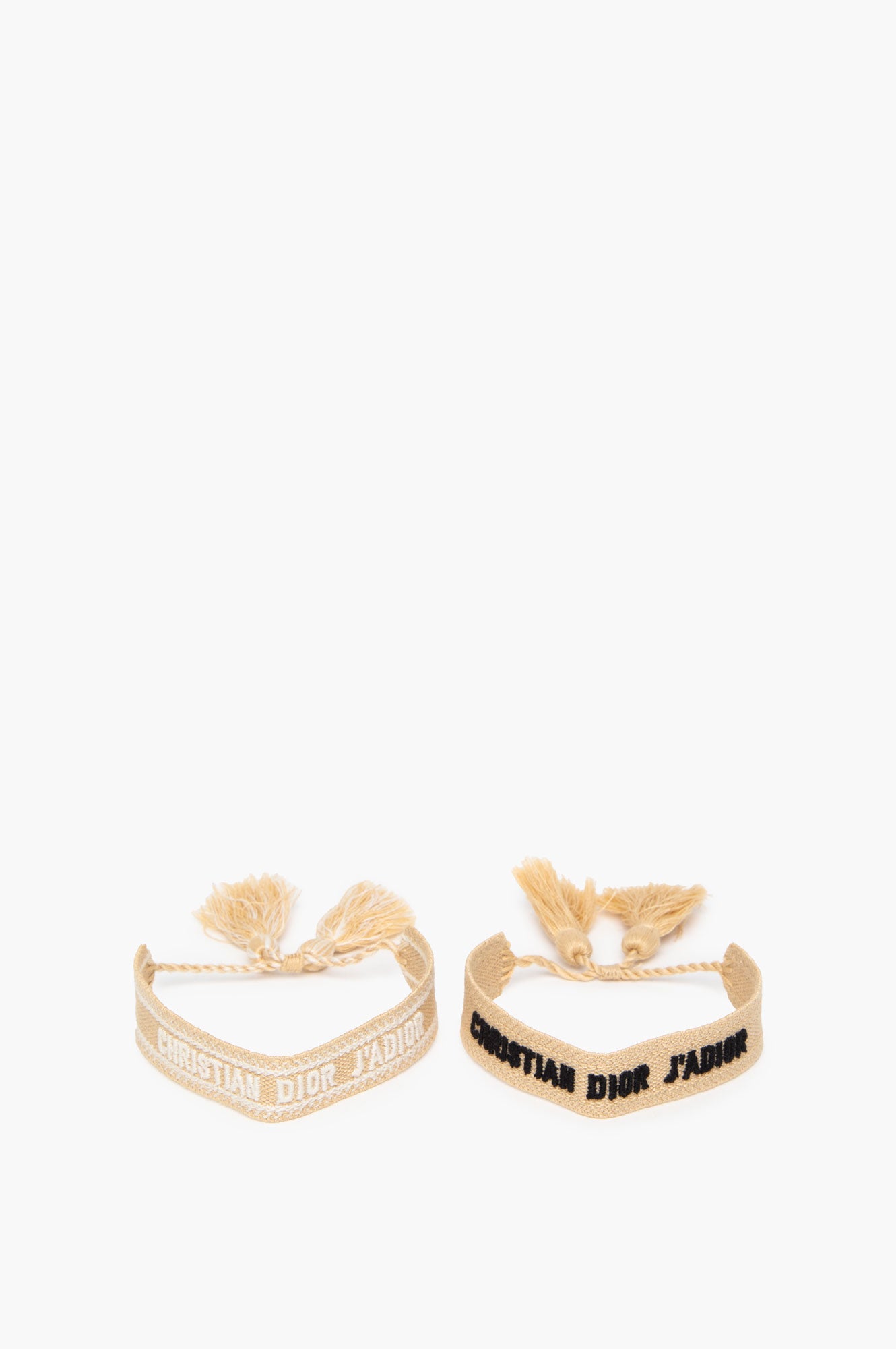 Christian Dior Gold Fabric Bracelet Set