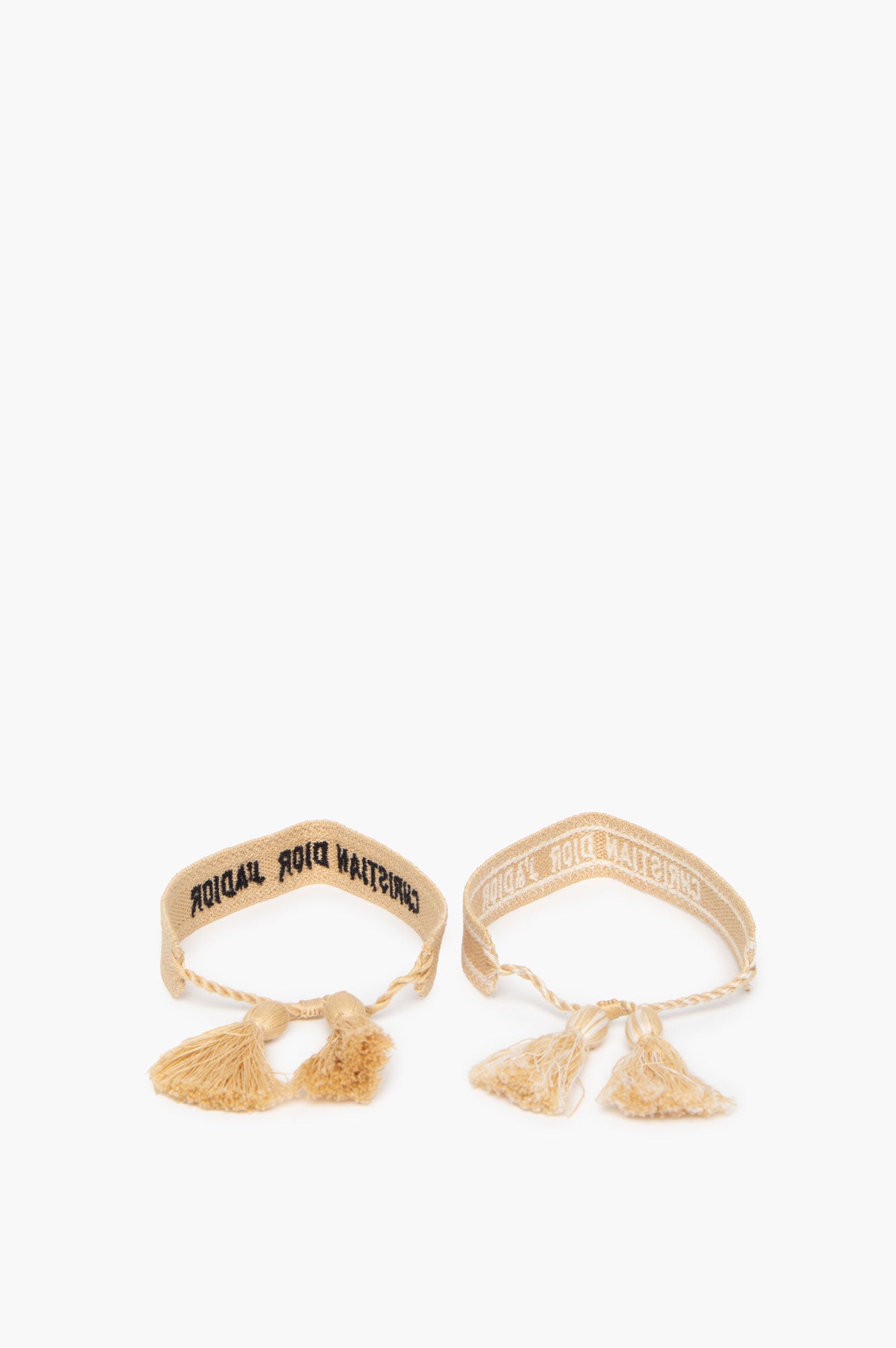 Christian Dior Gold Fabric Bracelet Set