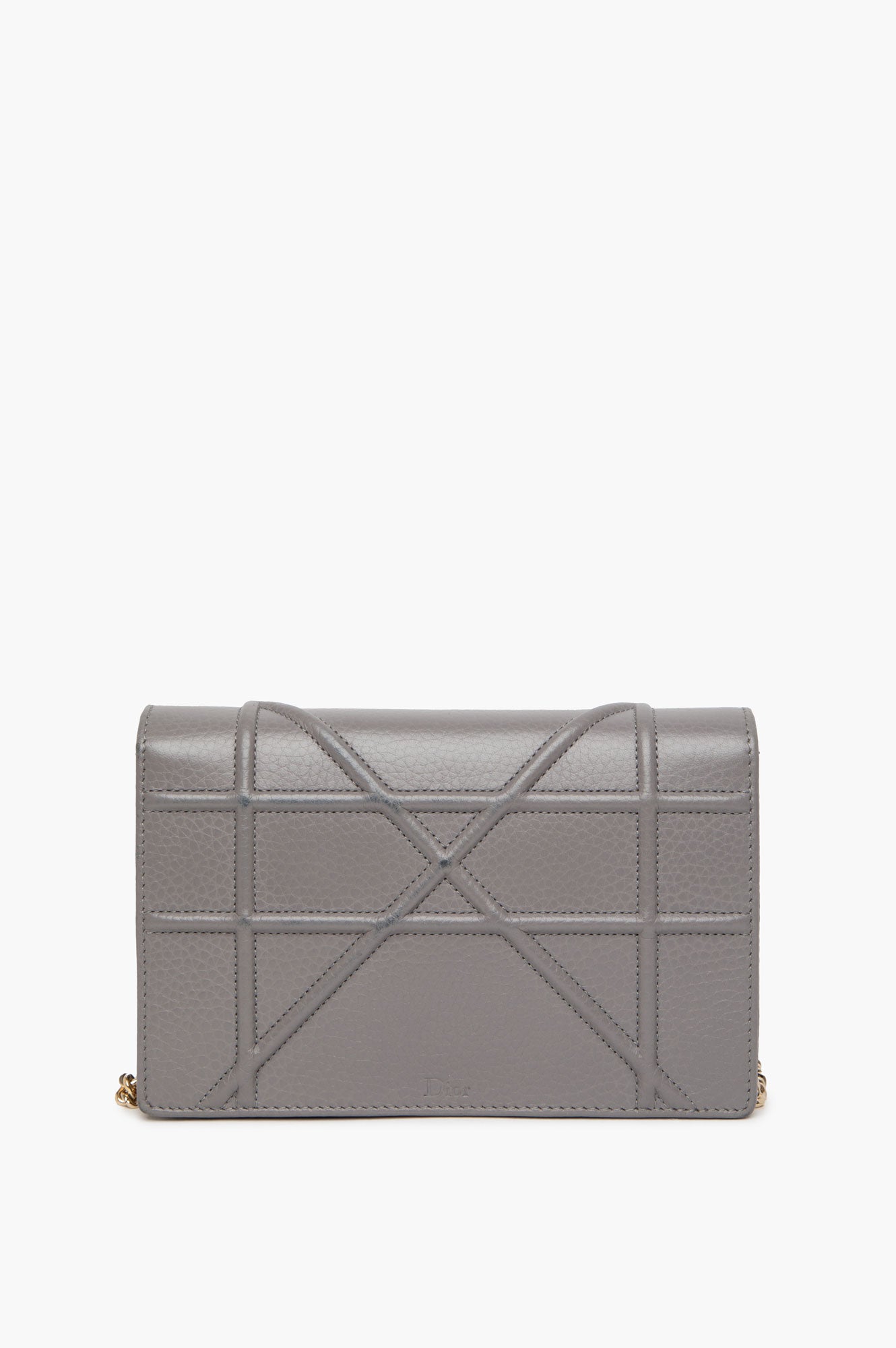 Christian Dior Grey Diorama Wallet on Chain GHW