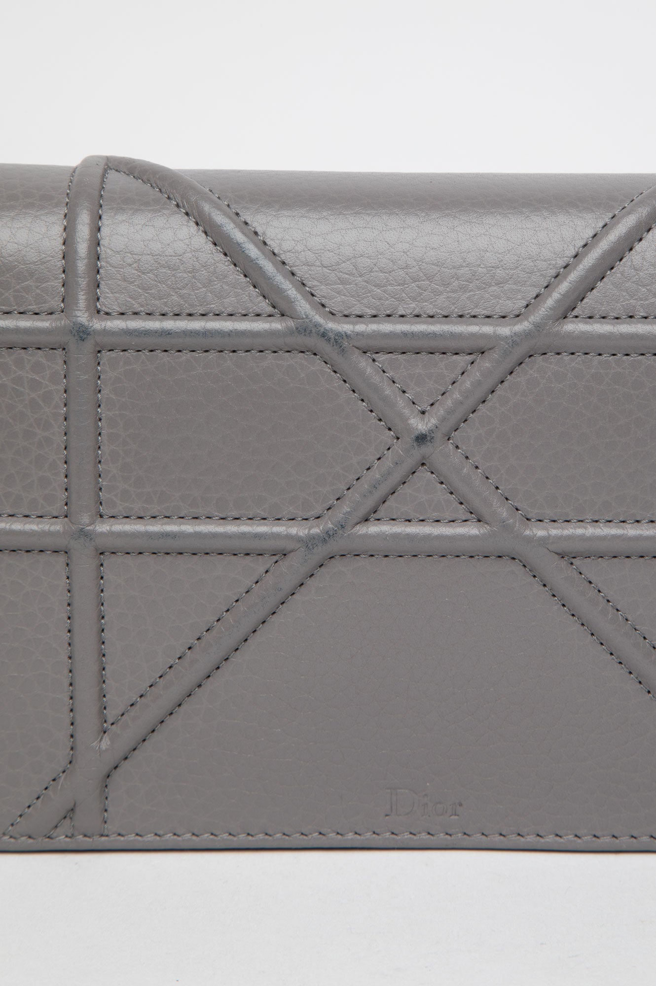 Christian Dior Grey Diorama Wallet on Chain GHW