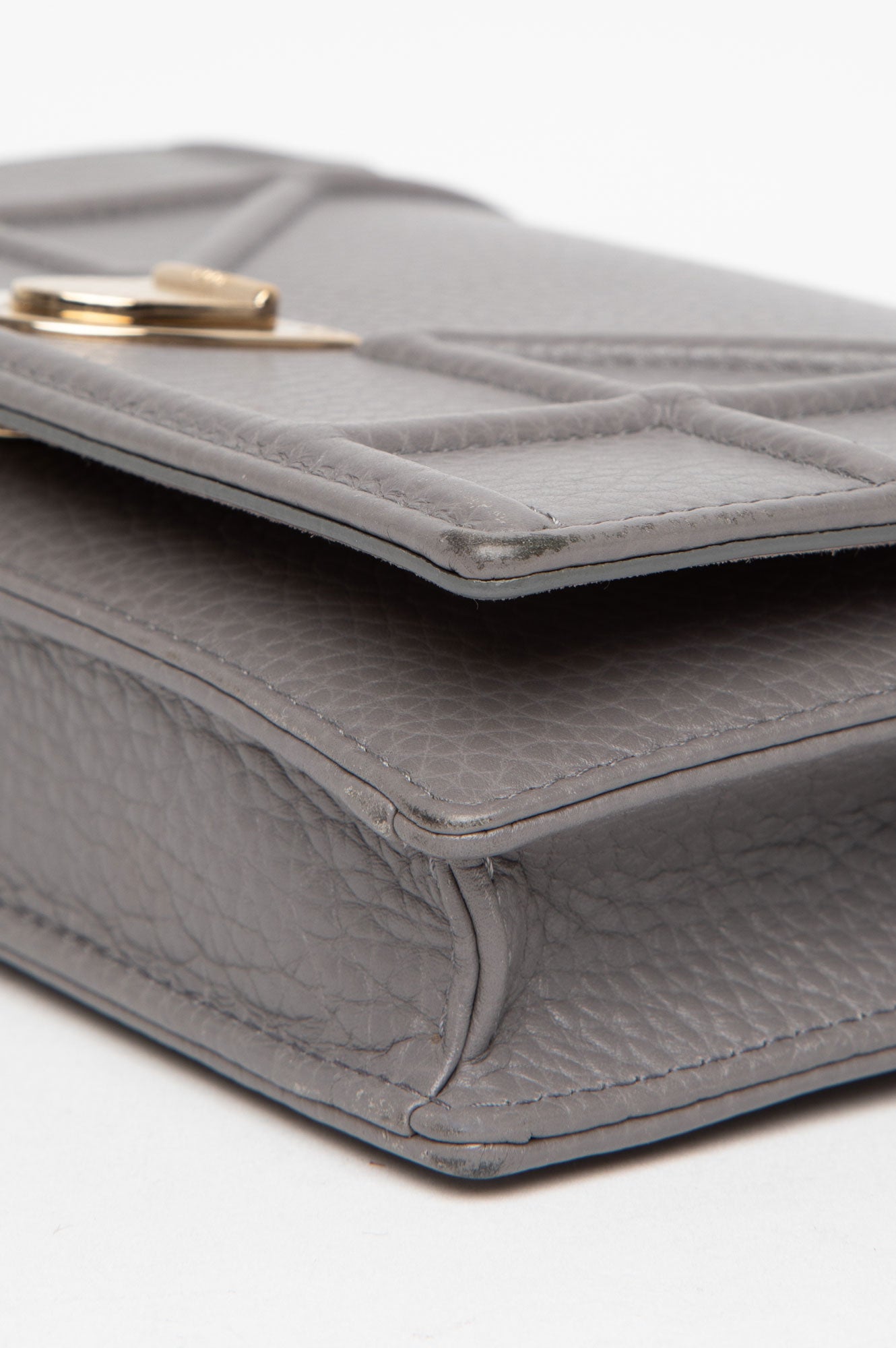 Christian Dior Grey Diorama Wallet on Chain GHW