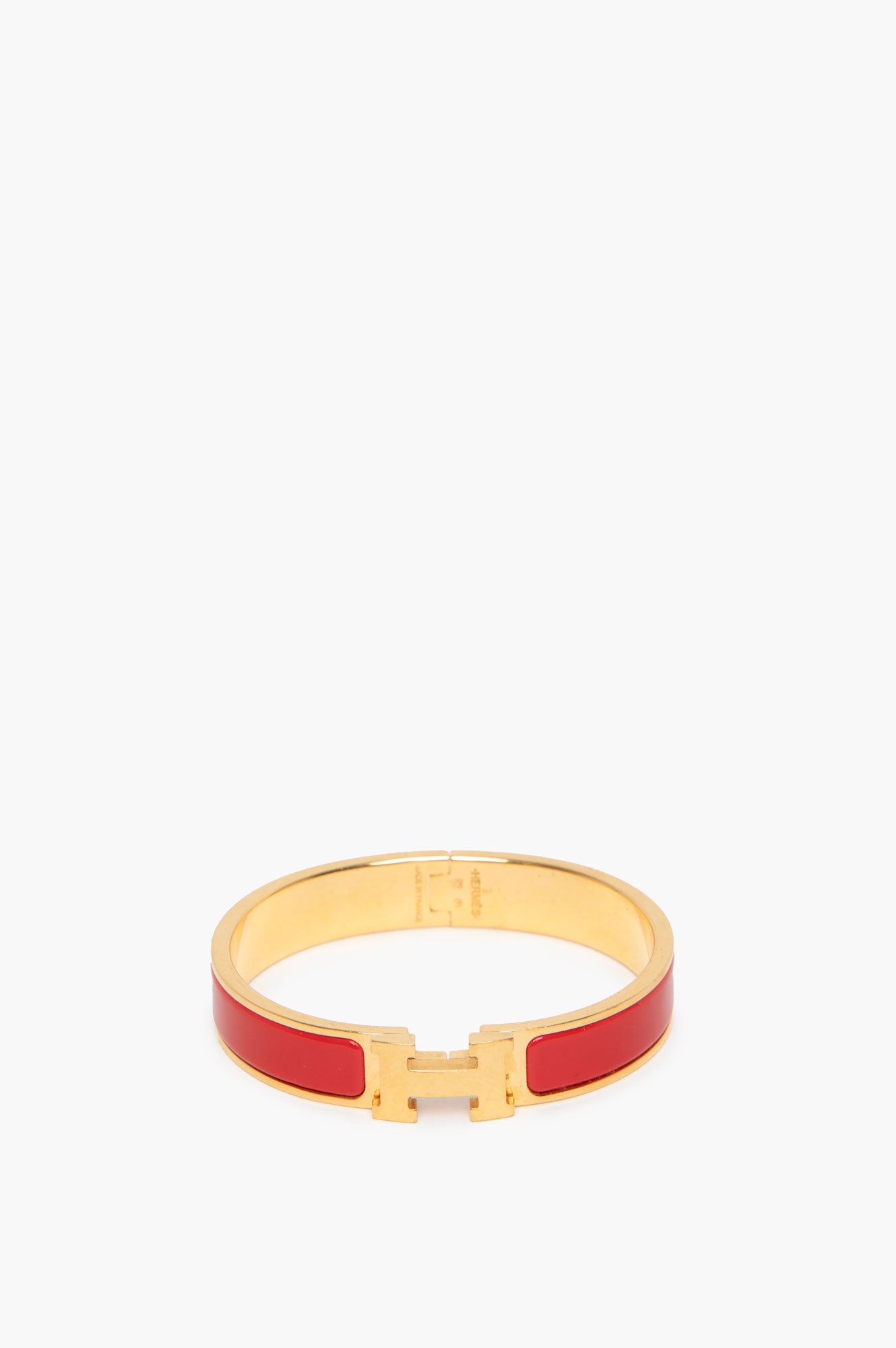 Hermes Clic H Bracelet Red Gold Size GM