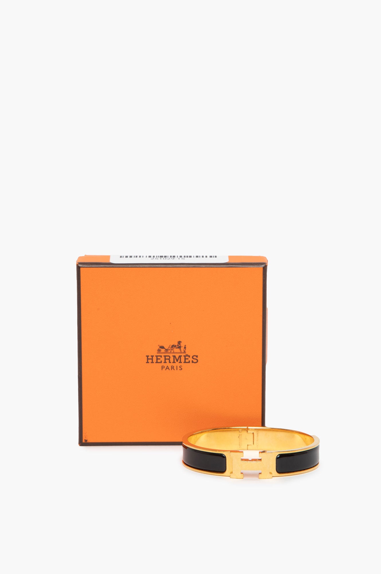 Hermes Clic H Bracelet Black Gold Size GM