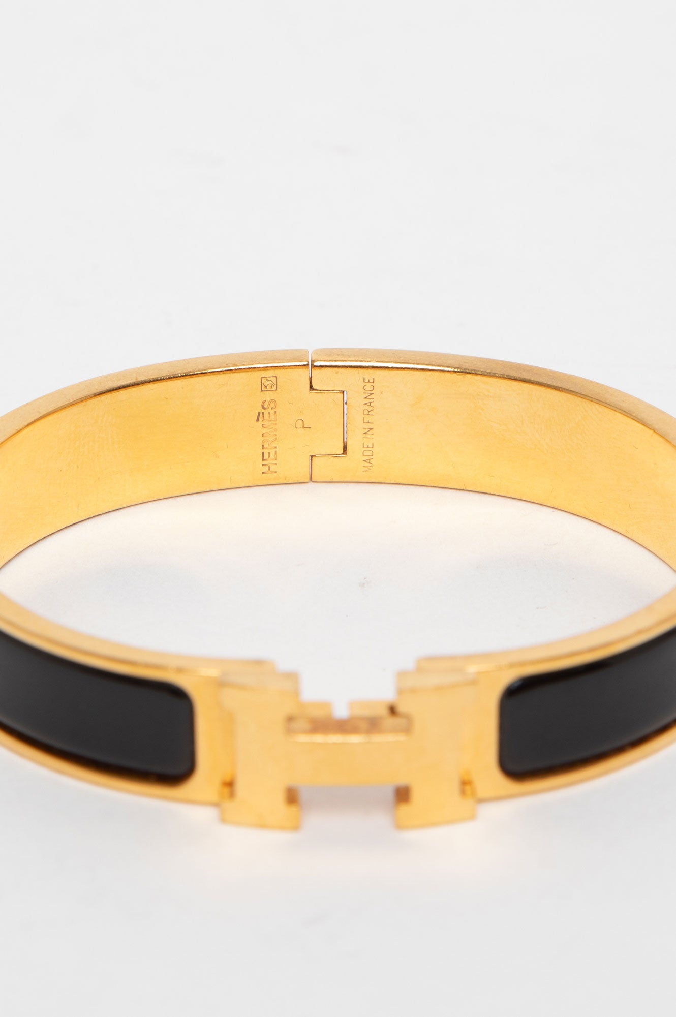 Hermes Clic H Bracelet Black Gold Size GM