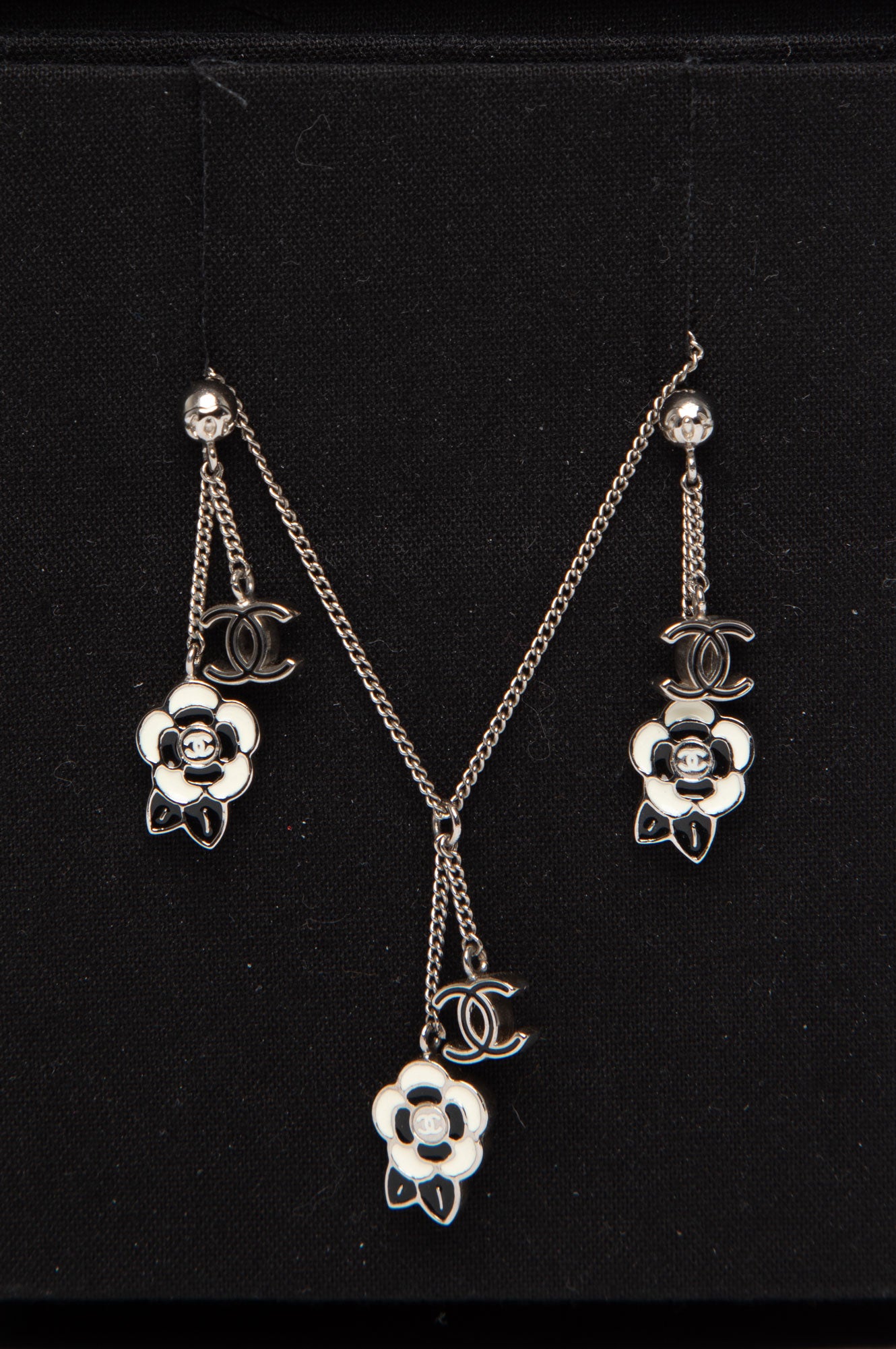 Chanel Camelia Coco Necklace Earring Set