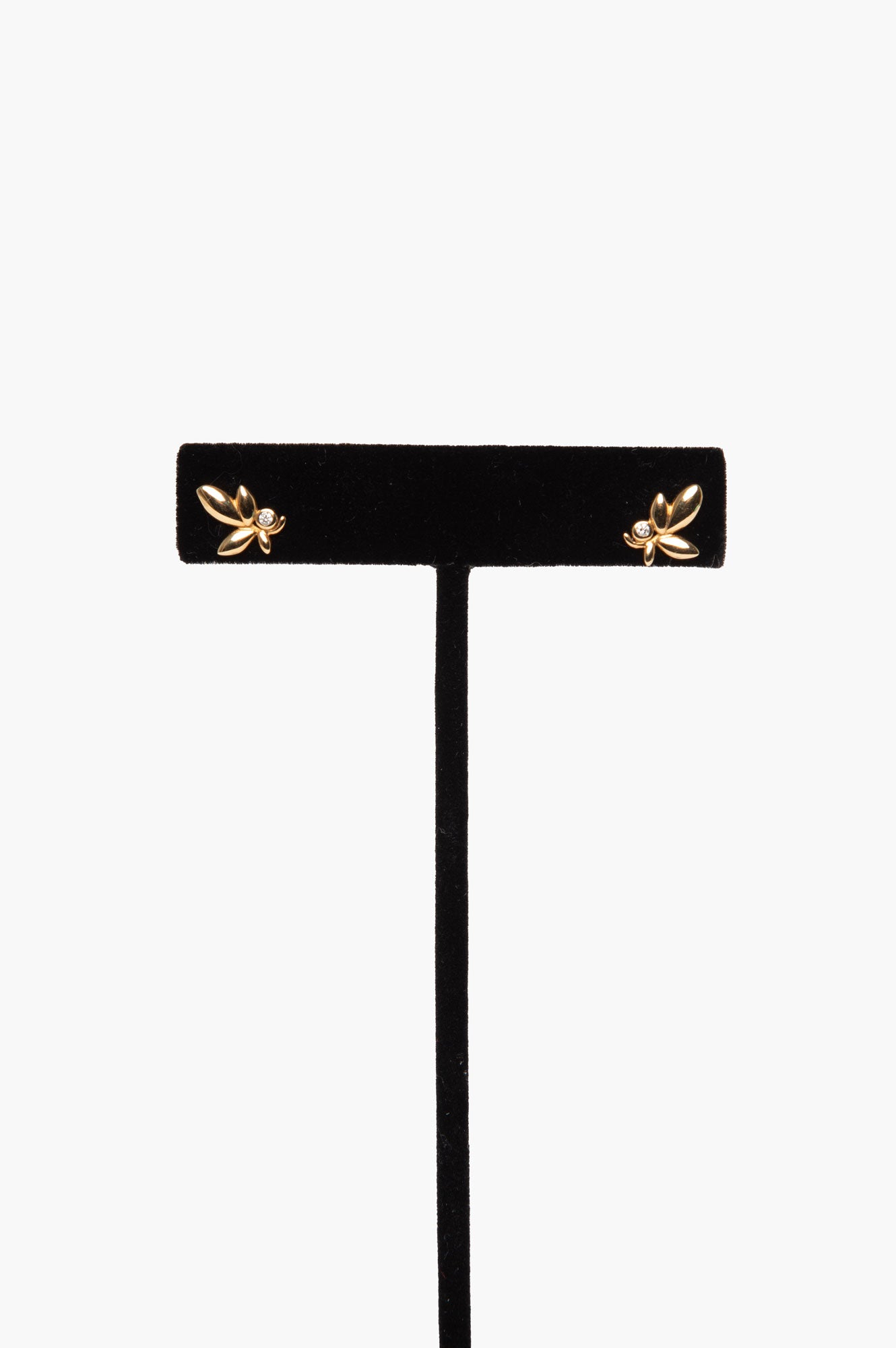 Tiffany & Co 18K Gold Olive Leaf Diamond Earrings