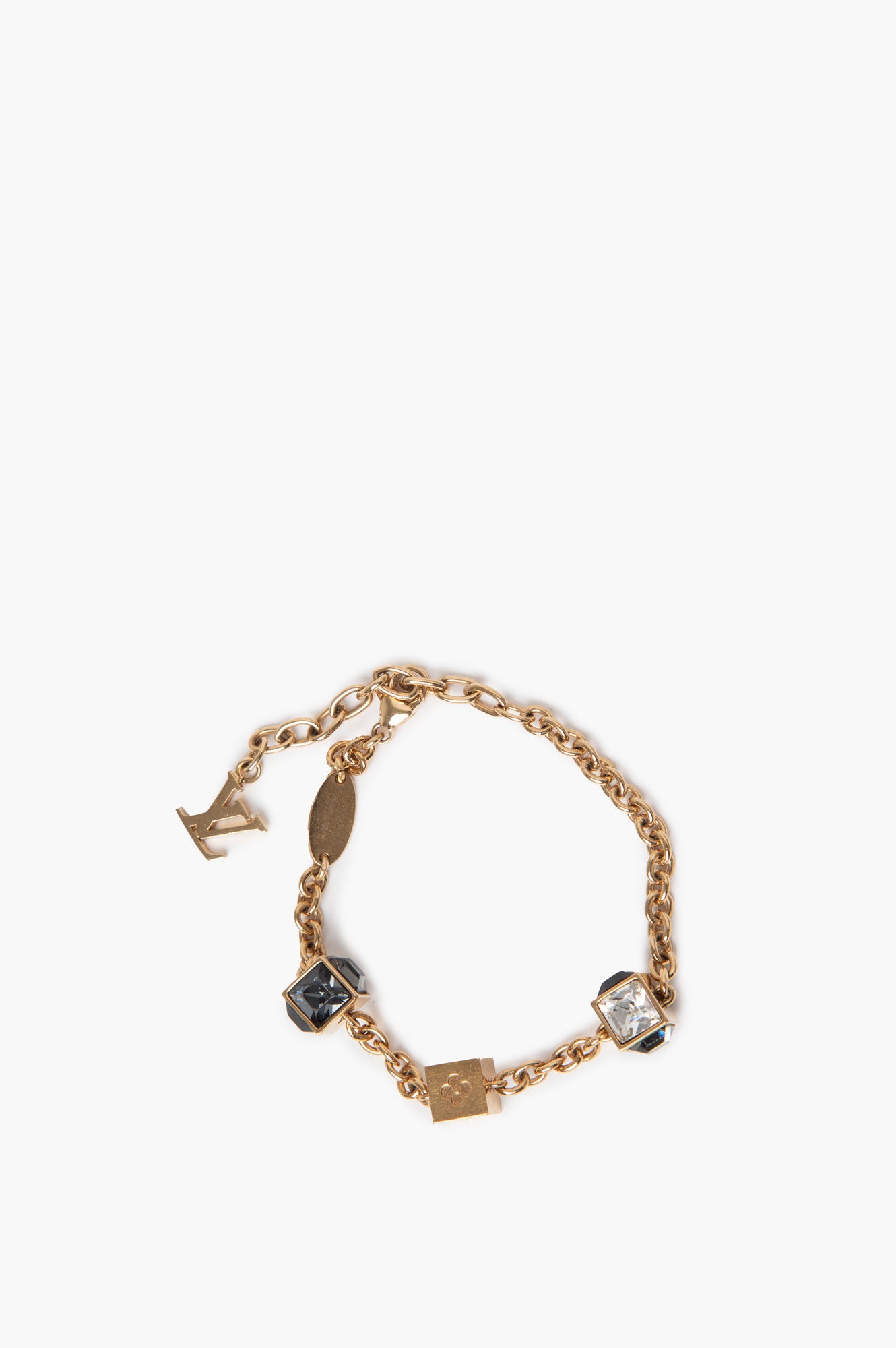 Louis Vuitton Gold Tone Gamble Cube Bracelet