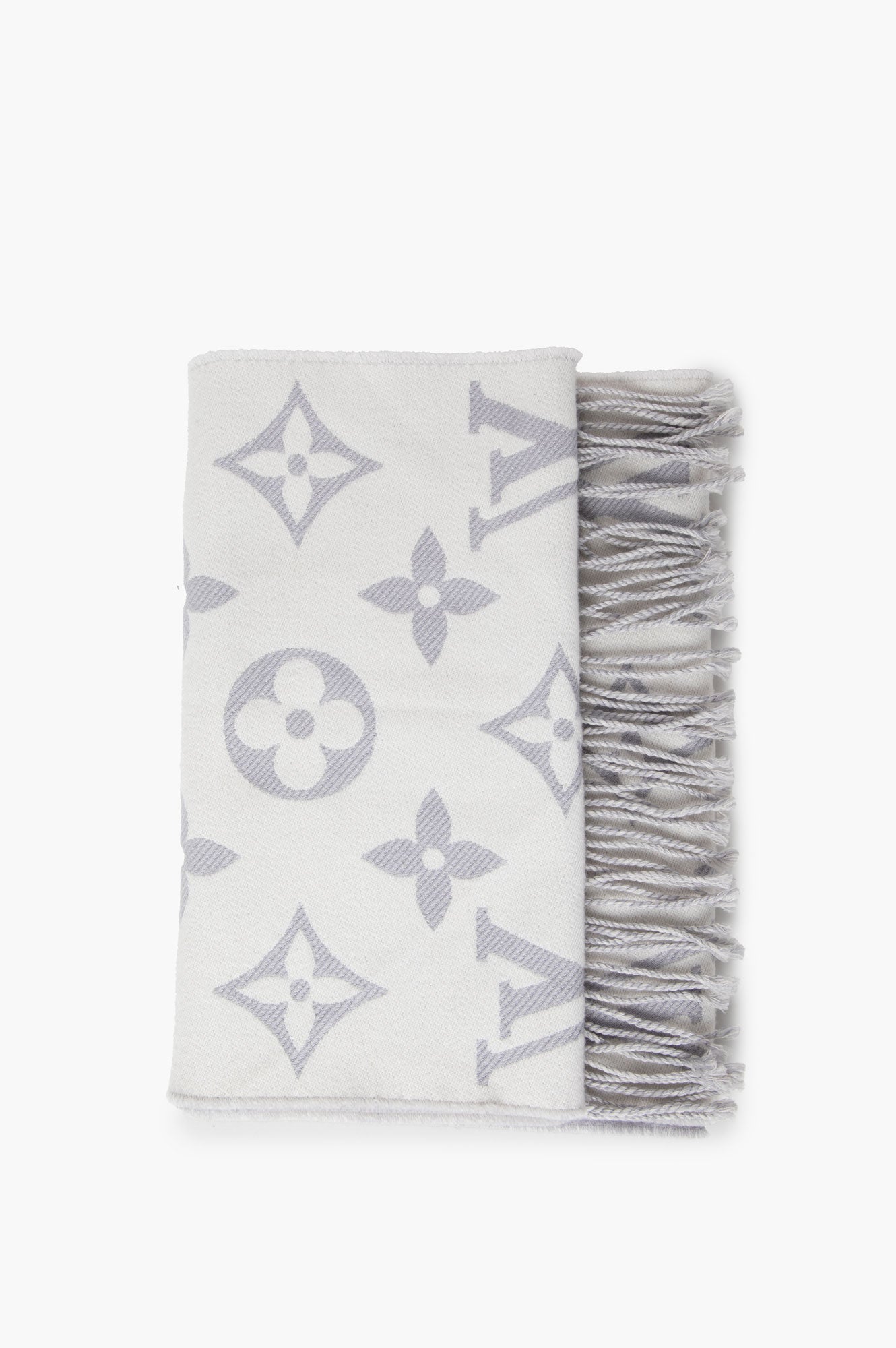 Louis Vuitton Monogram Sky Blue Wool Scarf