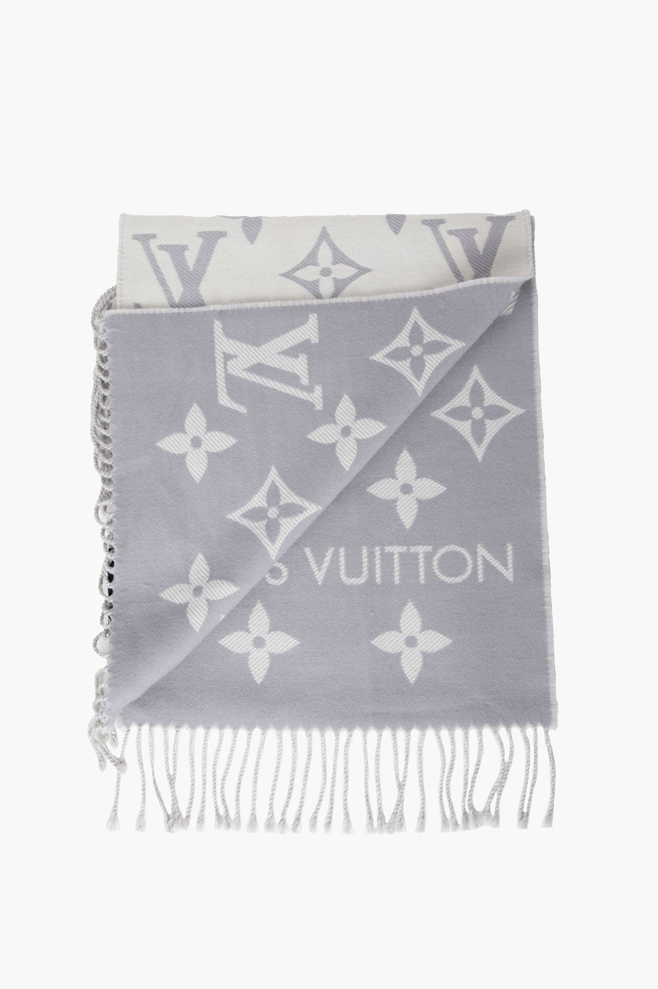 Louis Vuitton Monogram Sky Blue Wool Scarf