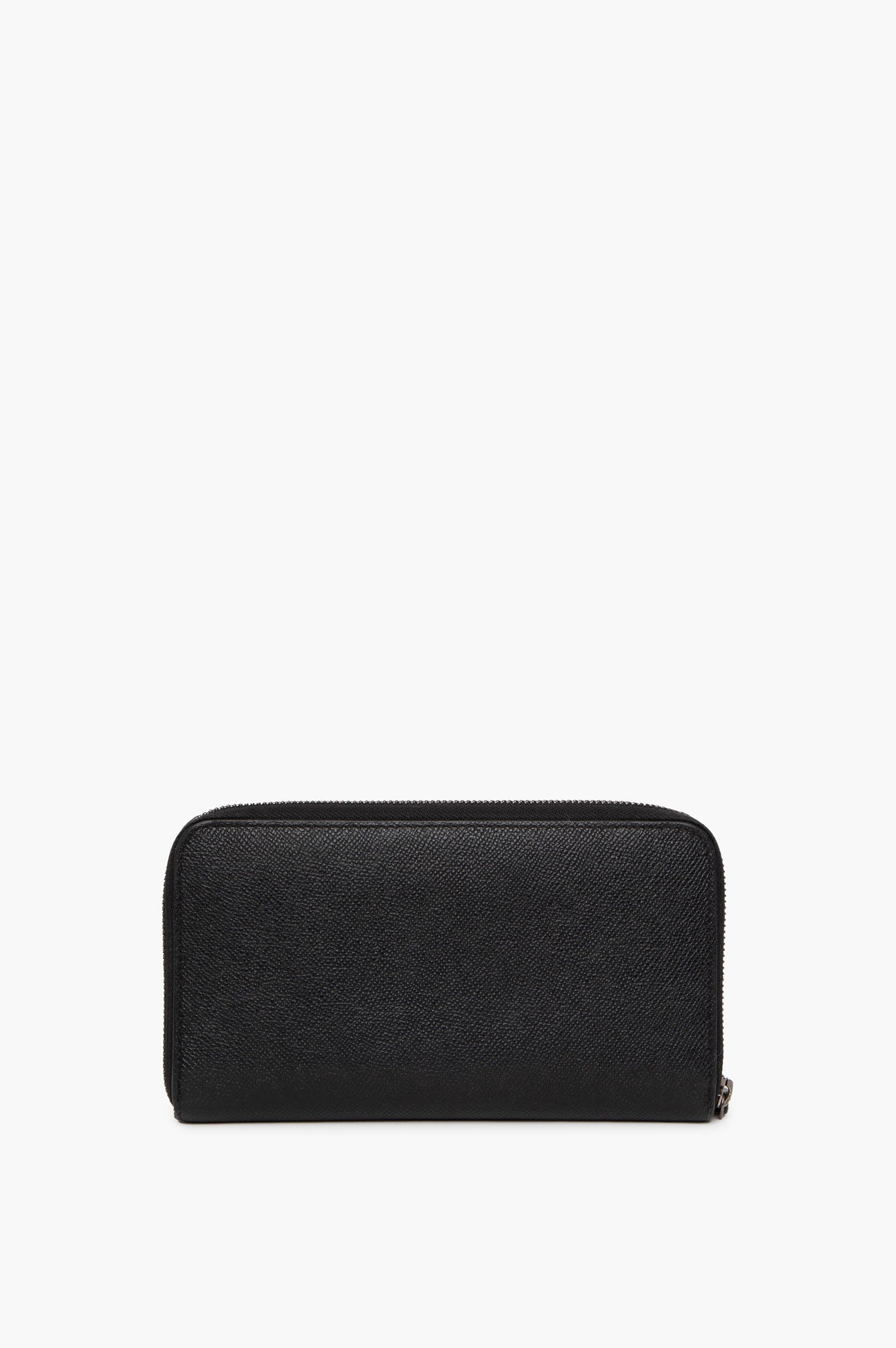 Burberry Black Leather Long Zip Wallet