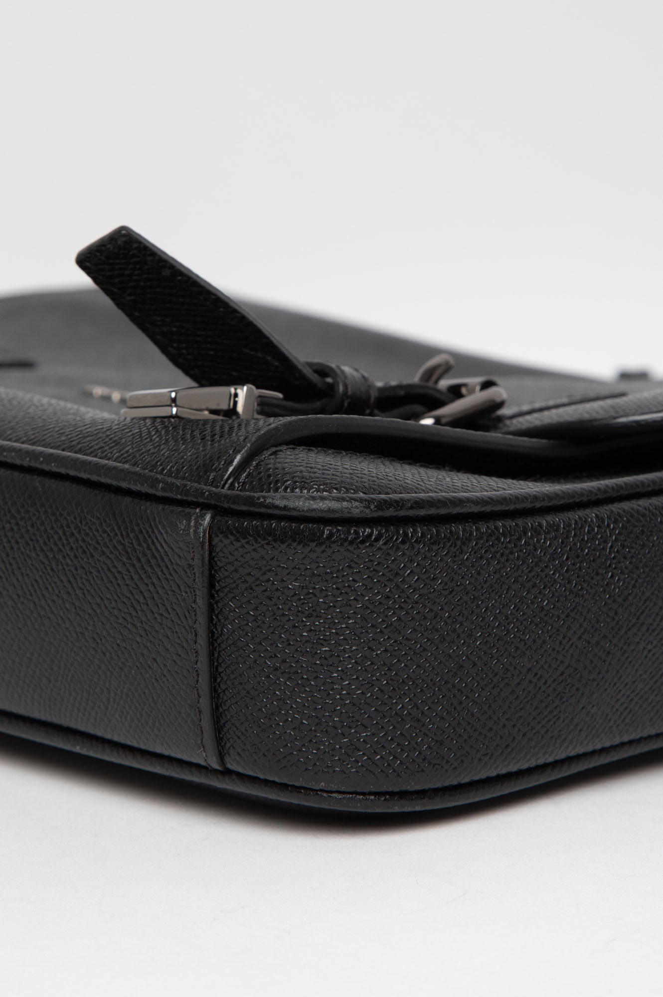 Burberry Black Leather Messenger Bag