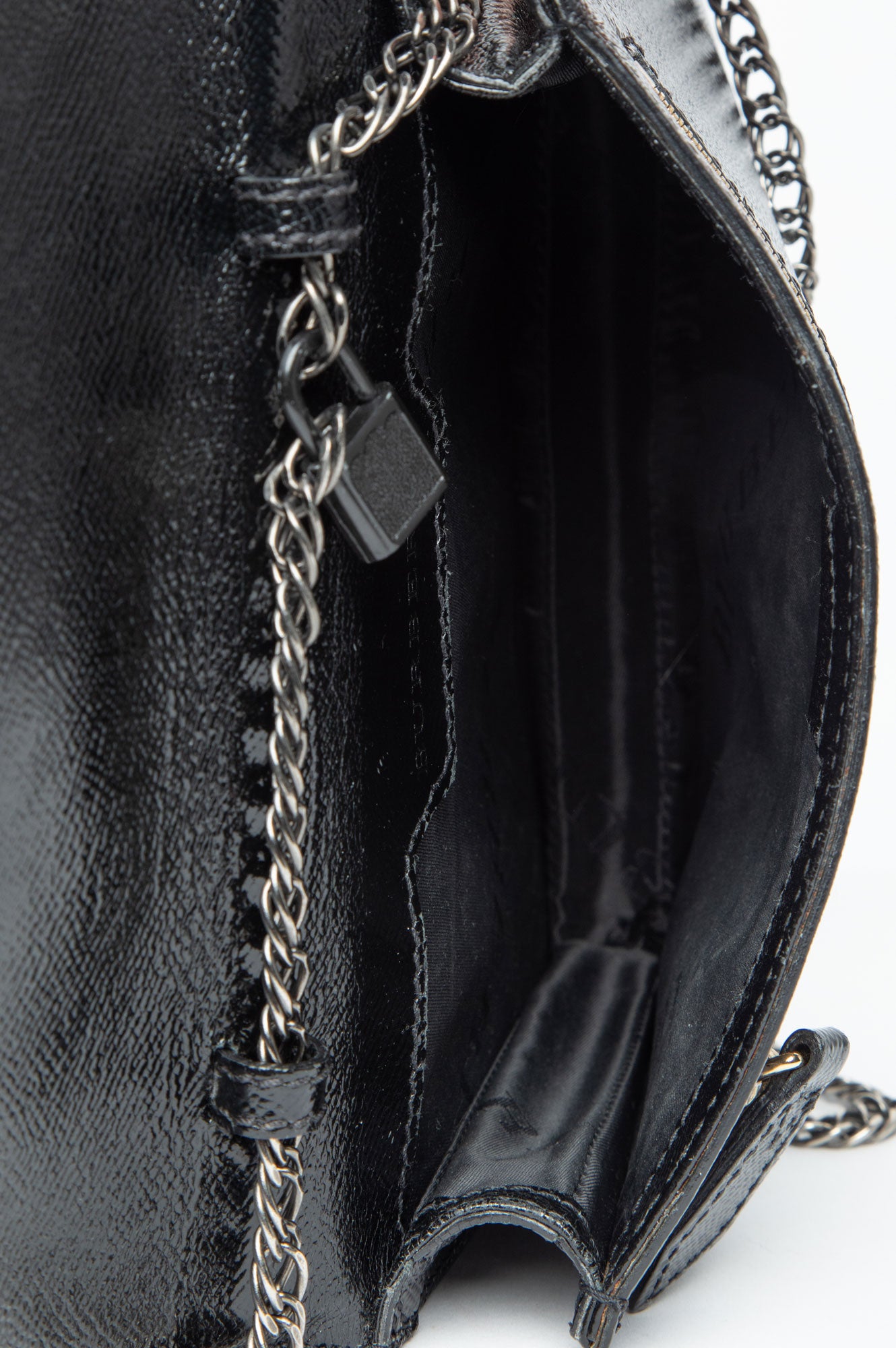 Burberry Black Patent Flap Bag