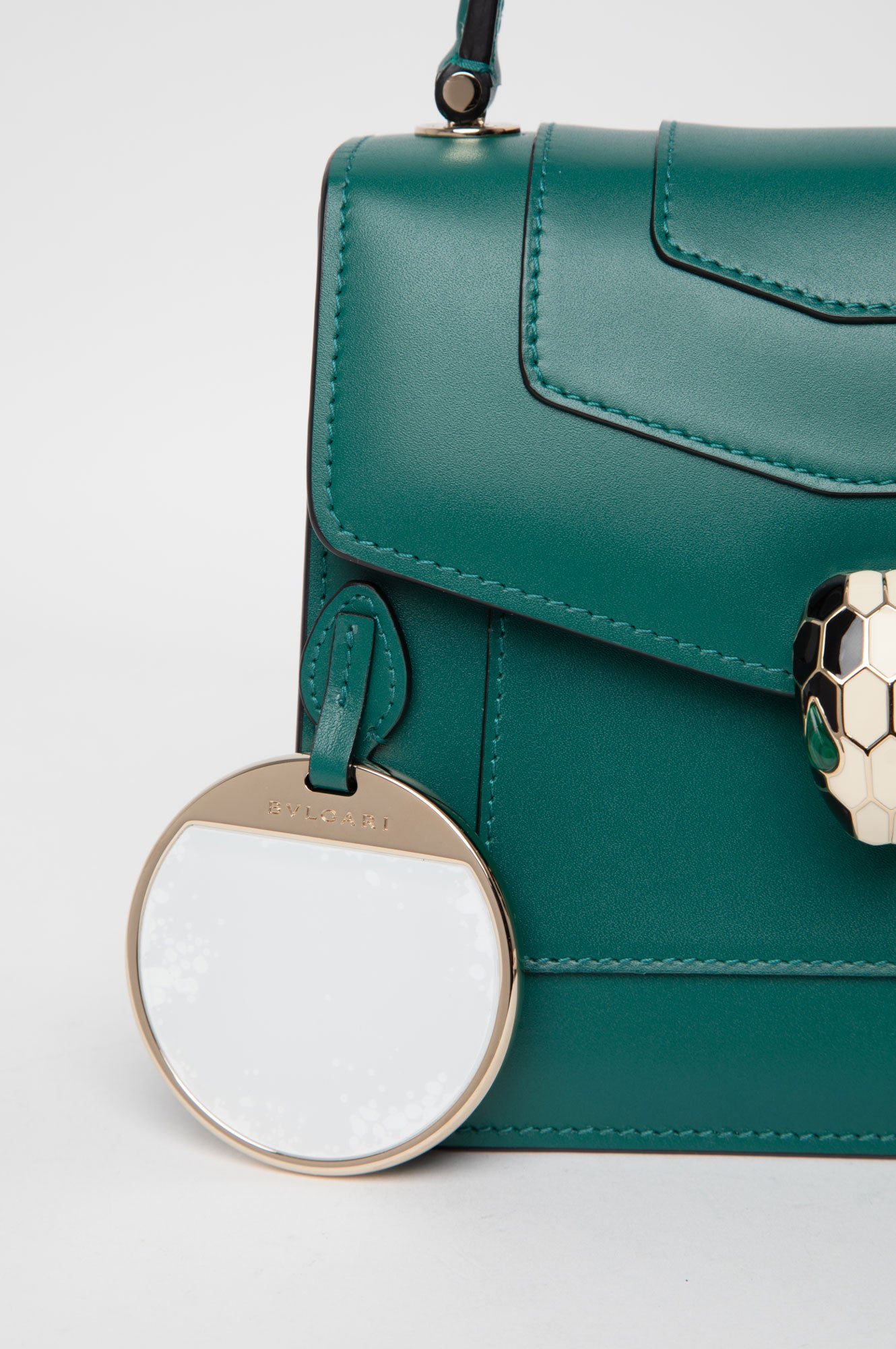 Bvlgari Serpenti Green Forever Emerald Small Top Handle Bag