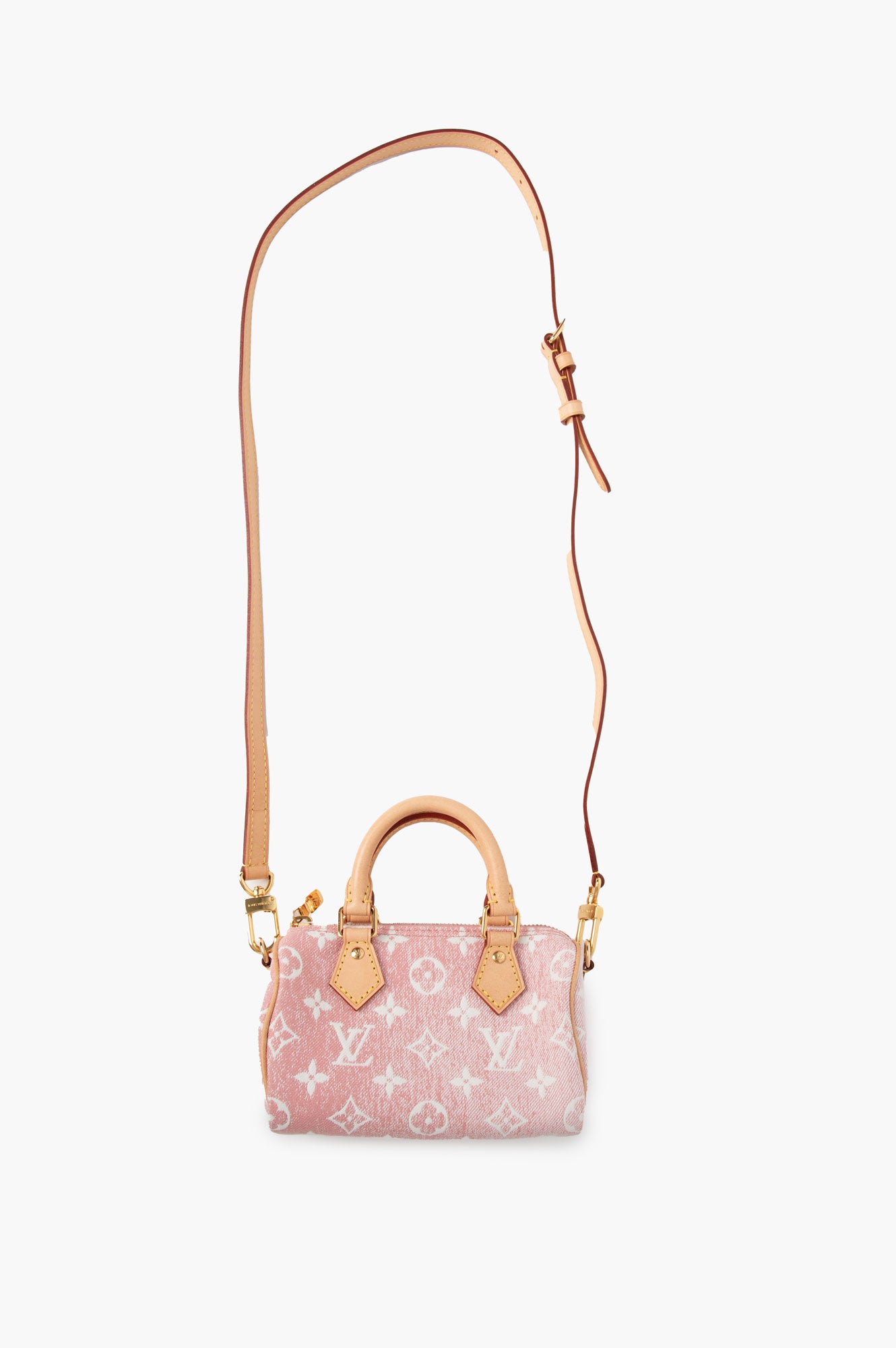 Louis Vuitton Monogram Jacquard Denim Nano Speedy Bandouliere Pink