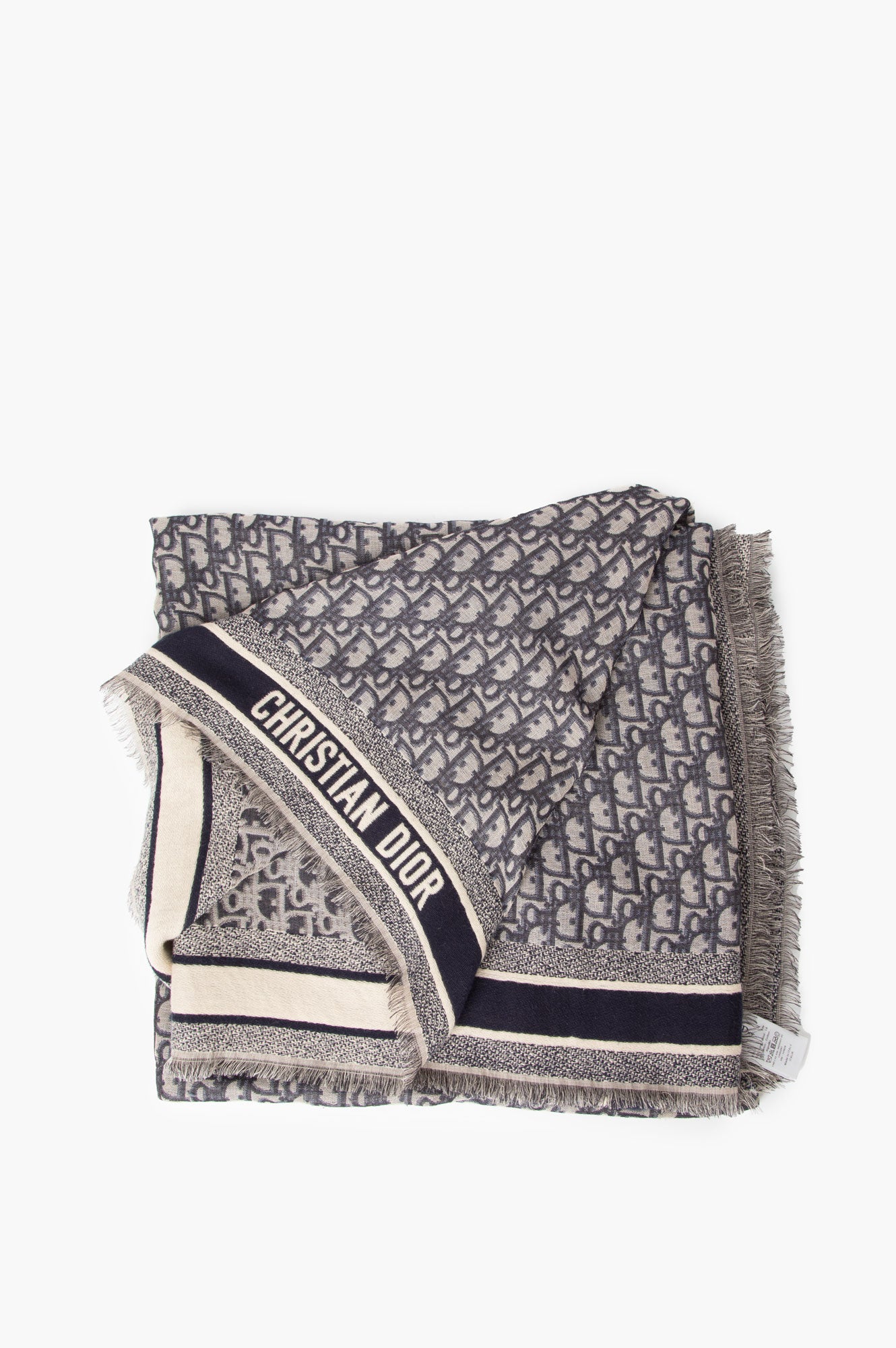 Christian Dior Blue Oblique 140x140 Scarf