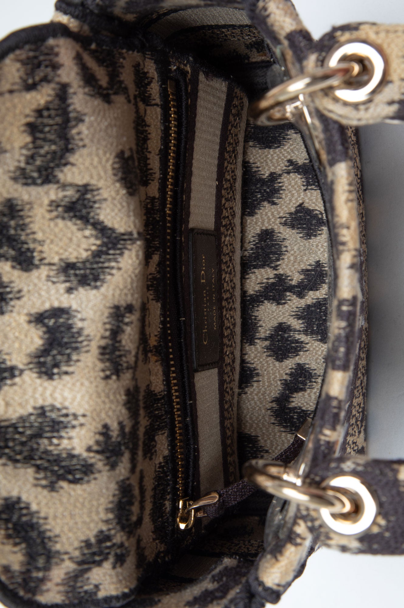 Christian Dior Mizza Embroidered Cavas Mini Lady Dior Bag