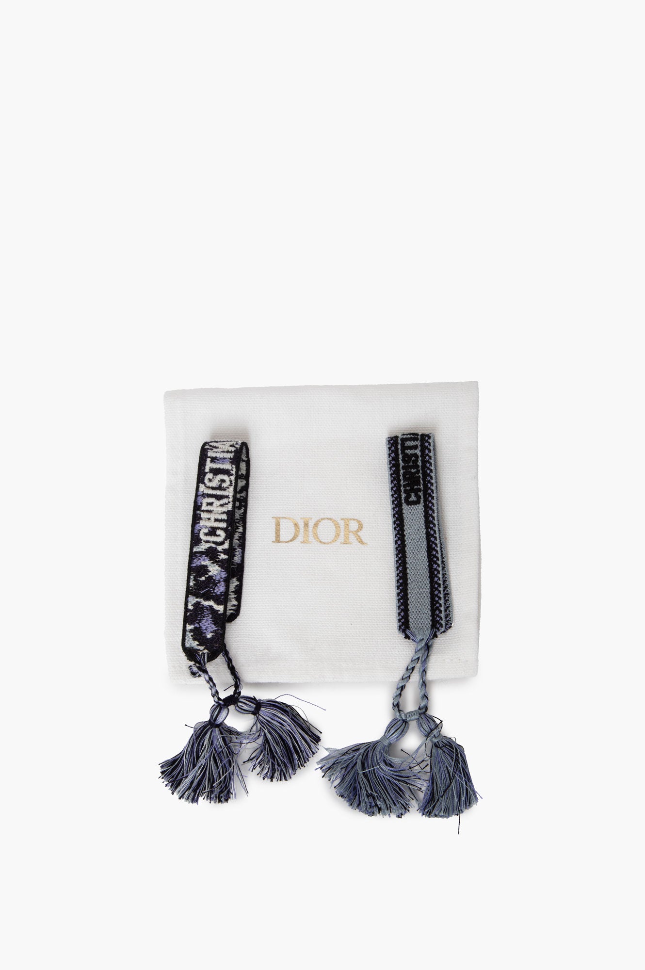 Embroidered Christian Dior Light Blue Bracelet Set