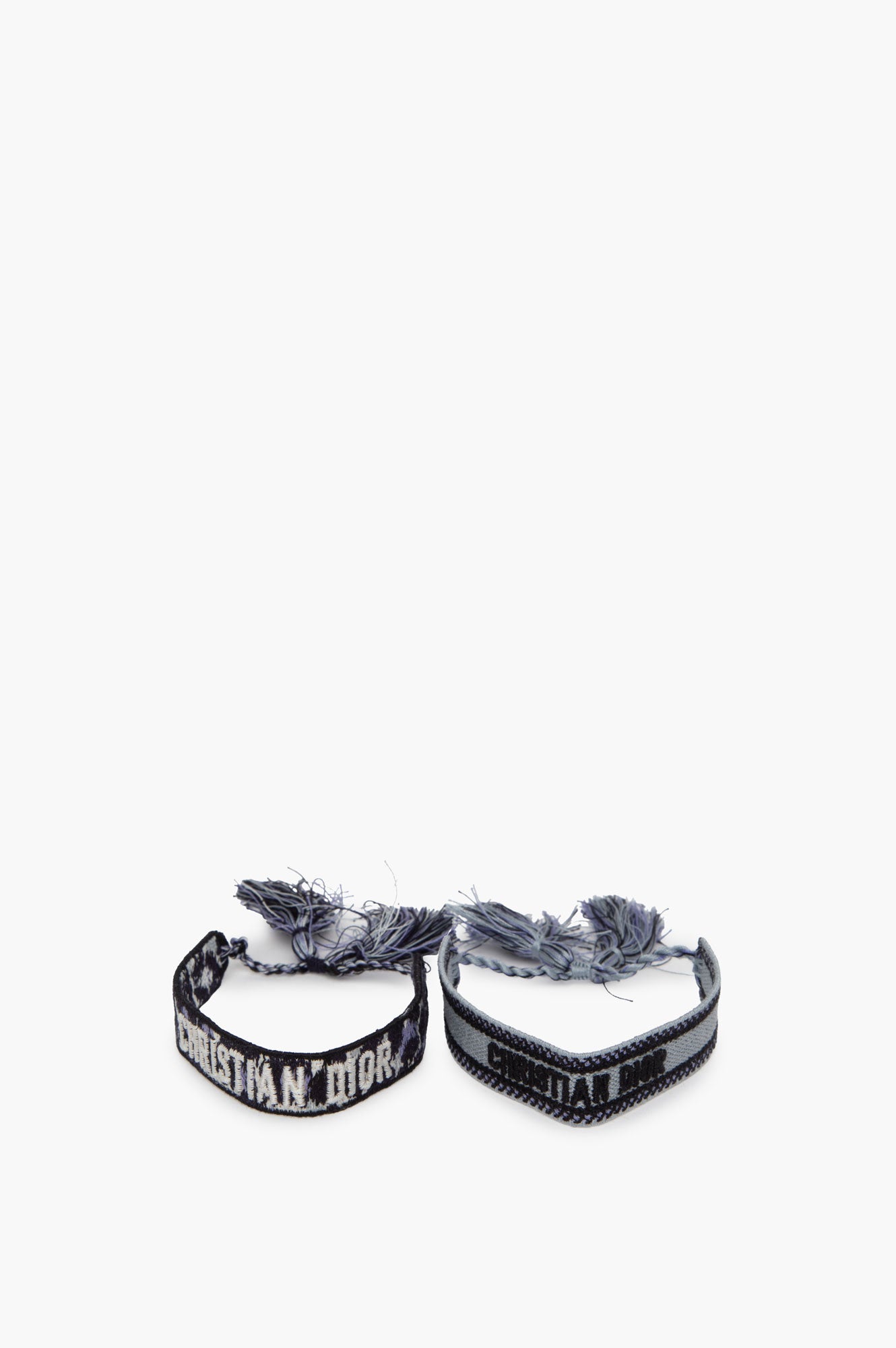 Embroidered Christian Dior Light Blue Bracelet Set