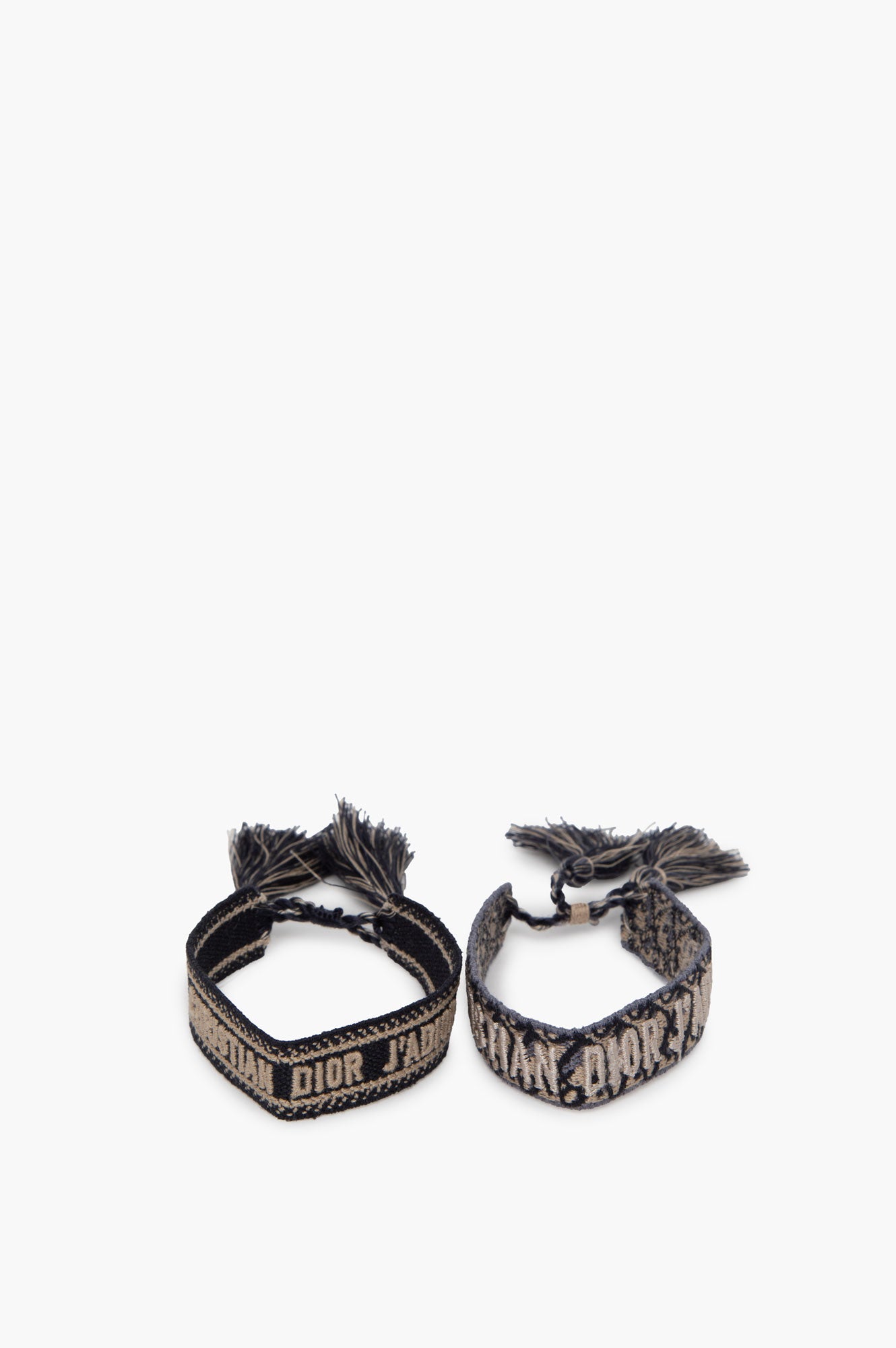 Embroidered Christian Dior Dark Blue Bracelet Set