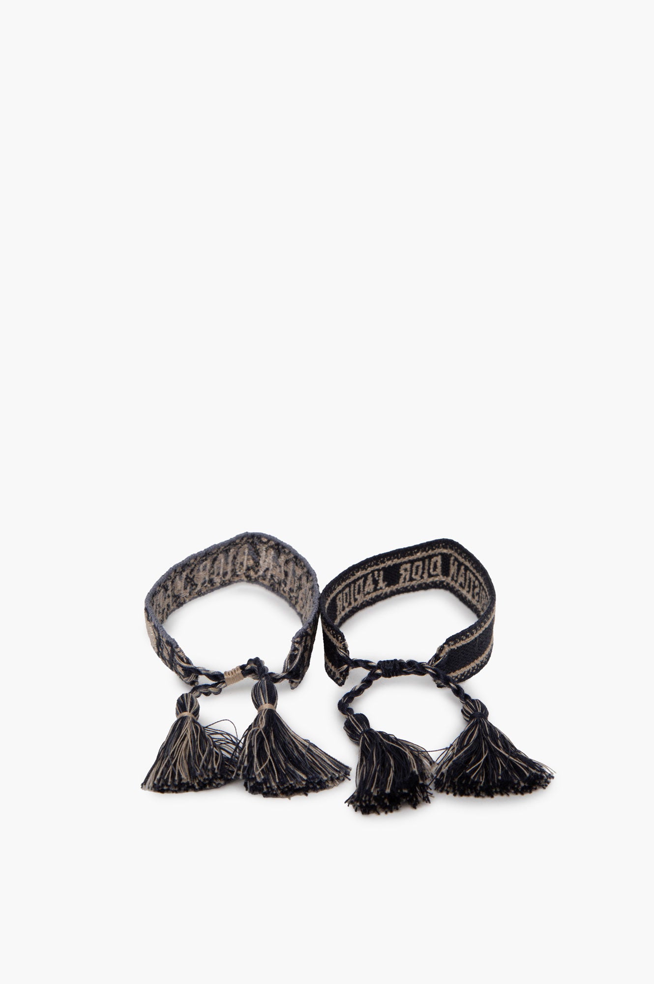 Embroidered Christian Dior Dark Blue Bracelet Set