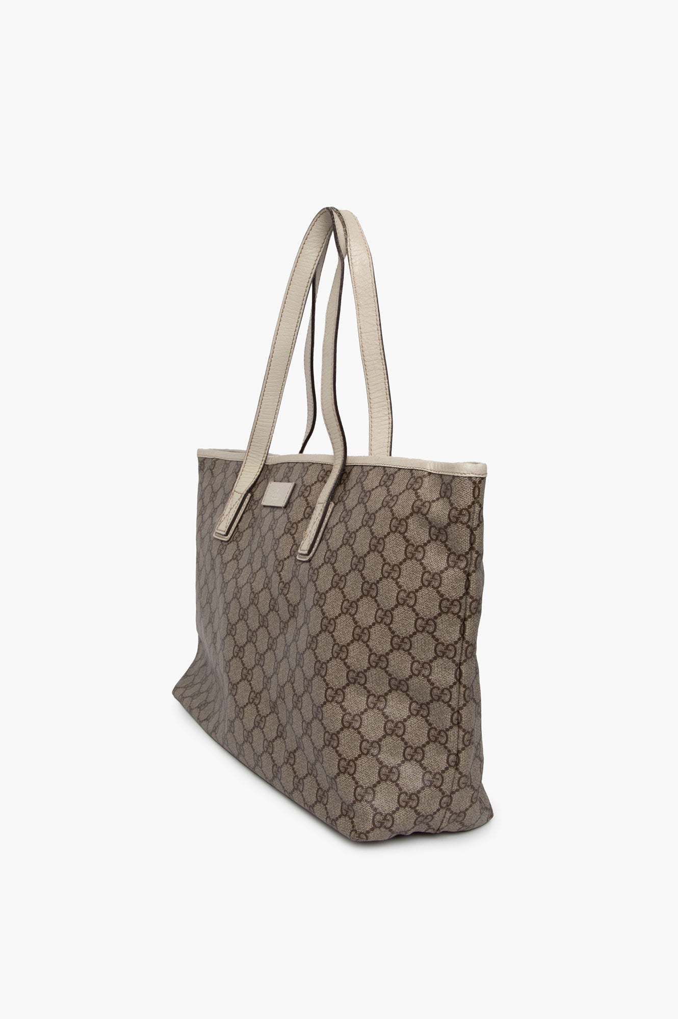 Gucci Beige GG Coated Canvas Book Tote
