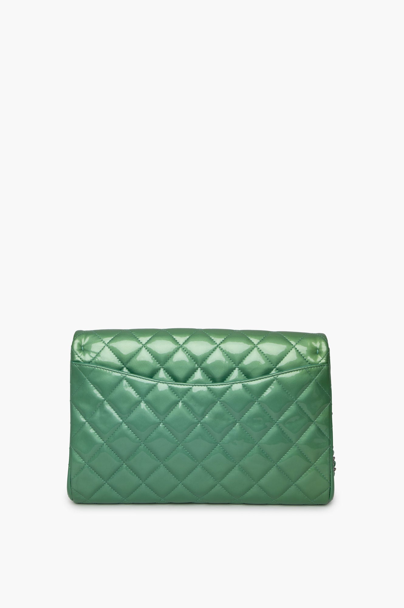 Chanel Green Patent Single Flap Bag