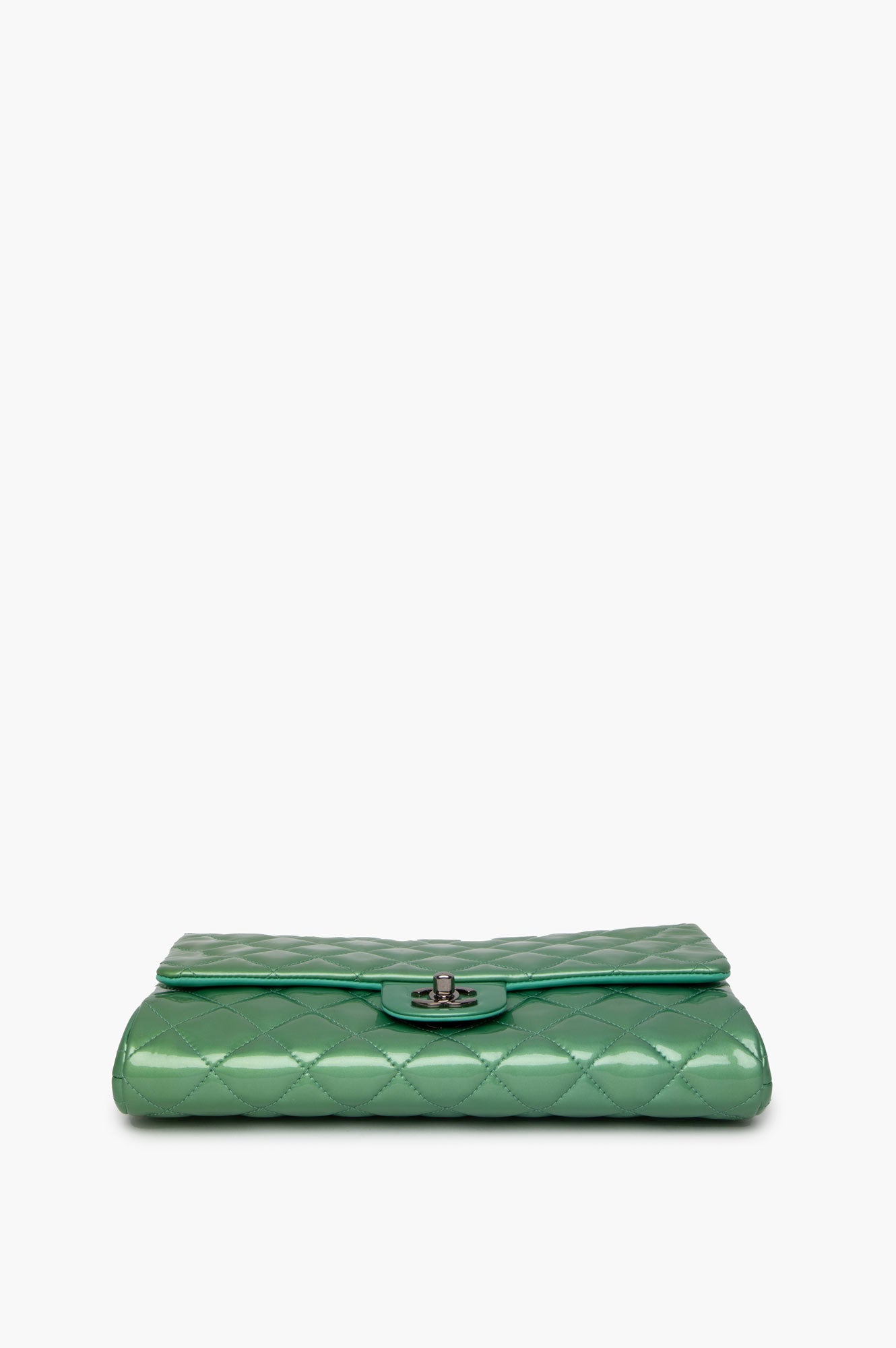 Chanel Green Patent Single Flap Bag