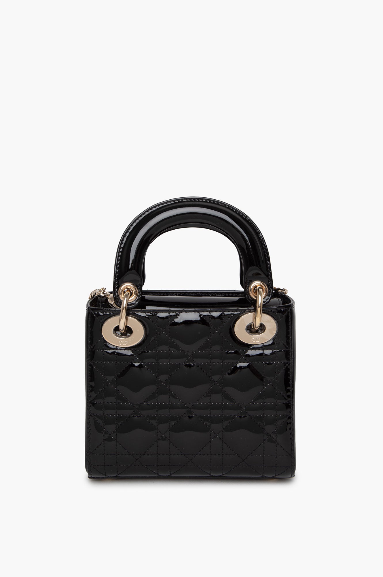 Christian Dior Black Patent Mini Lady Dior Bag