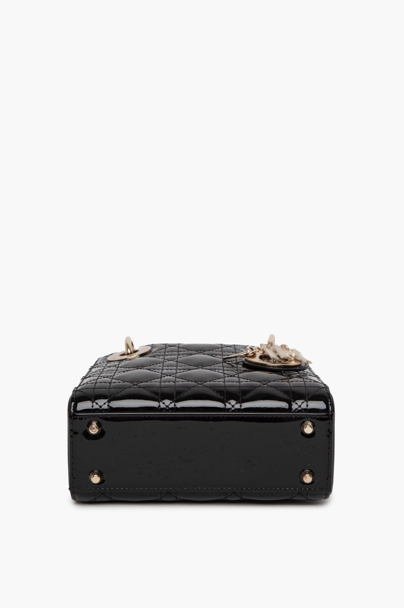 Christian Dior Black Patent Mini Lady Dior Bag