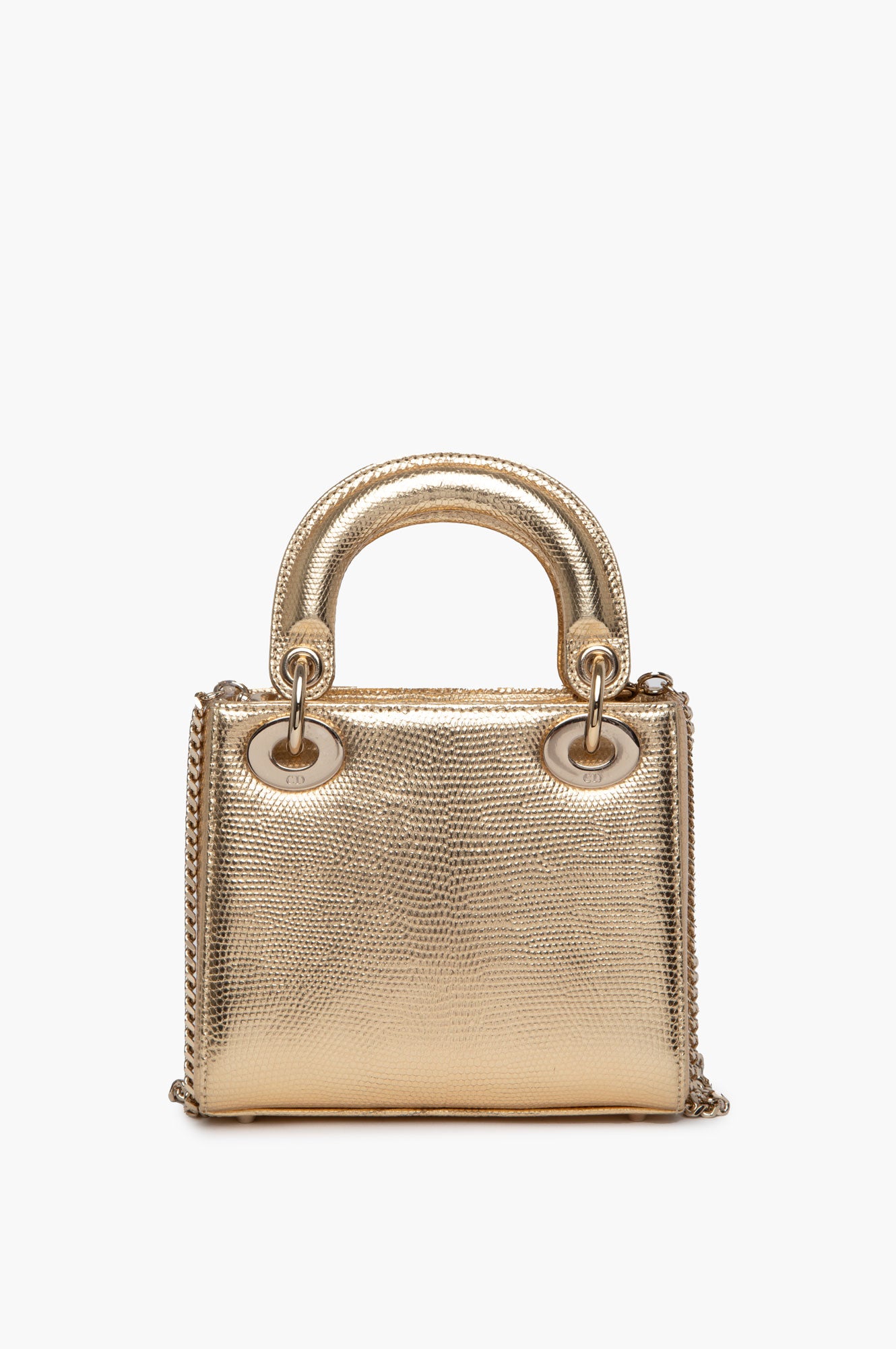 Christian Dior Metallic Lizard Mini Lady Dior Bag