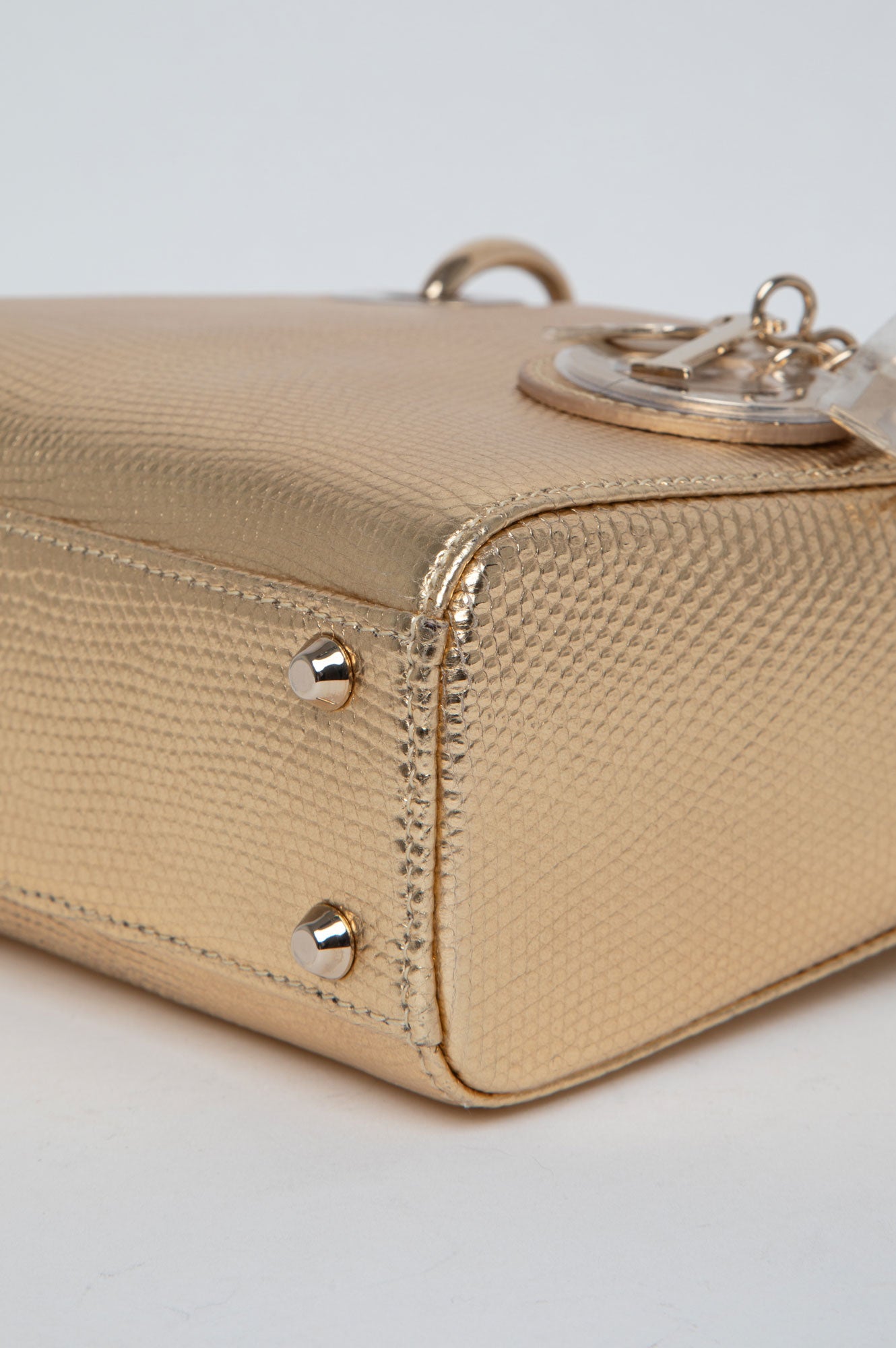 Christian Dior Metallic Lizard Mini Lady Dior Bag