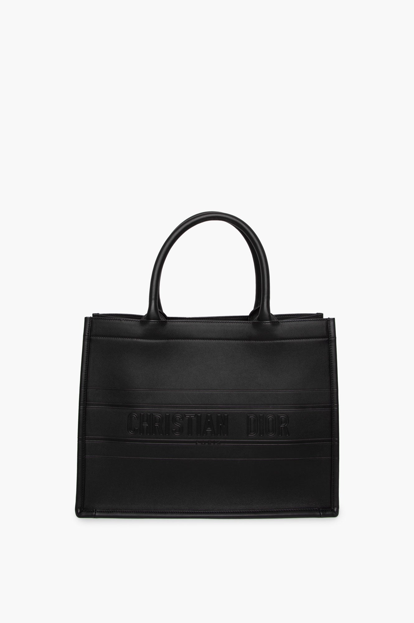 Christian Dior Black Leather Book Tote