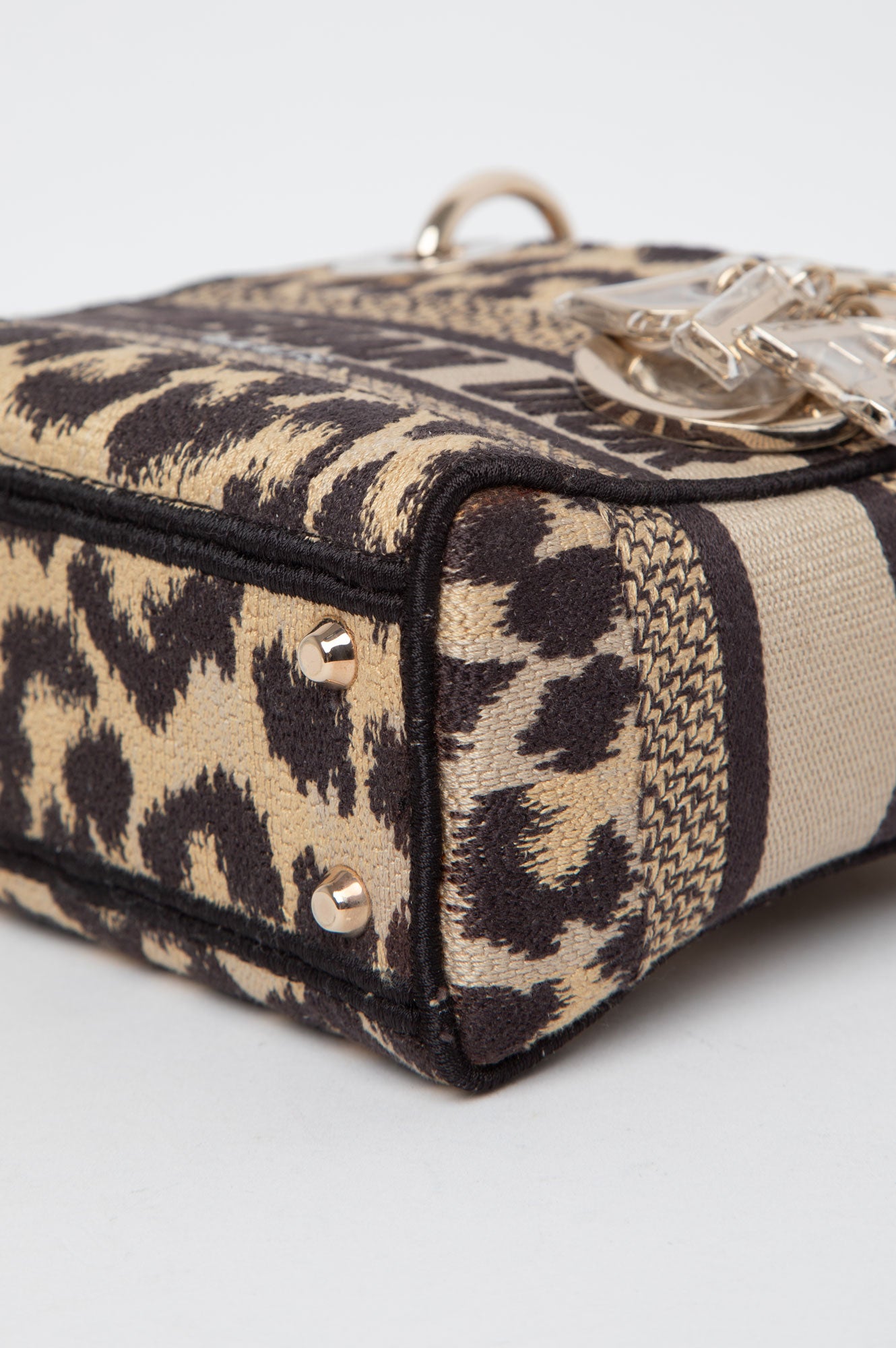 Christian Dior Mizza Embroidered Cavas Mini Lady Dior Bag