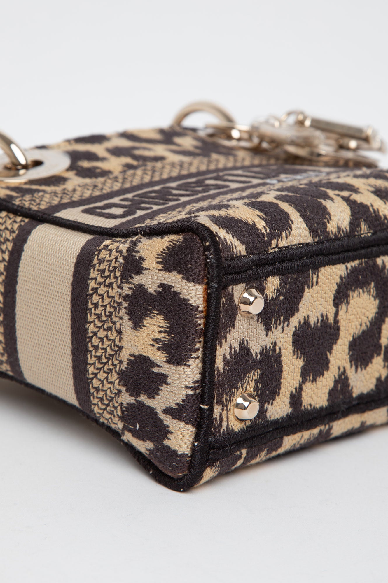 Christian Dior Mizza Embroidered Cavas Mini Lady Dior Bag