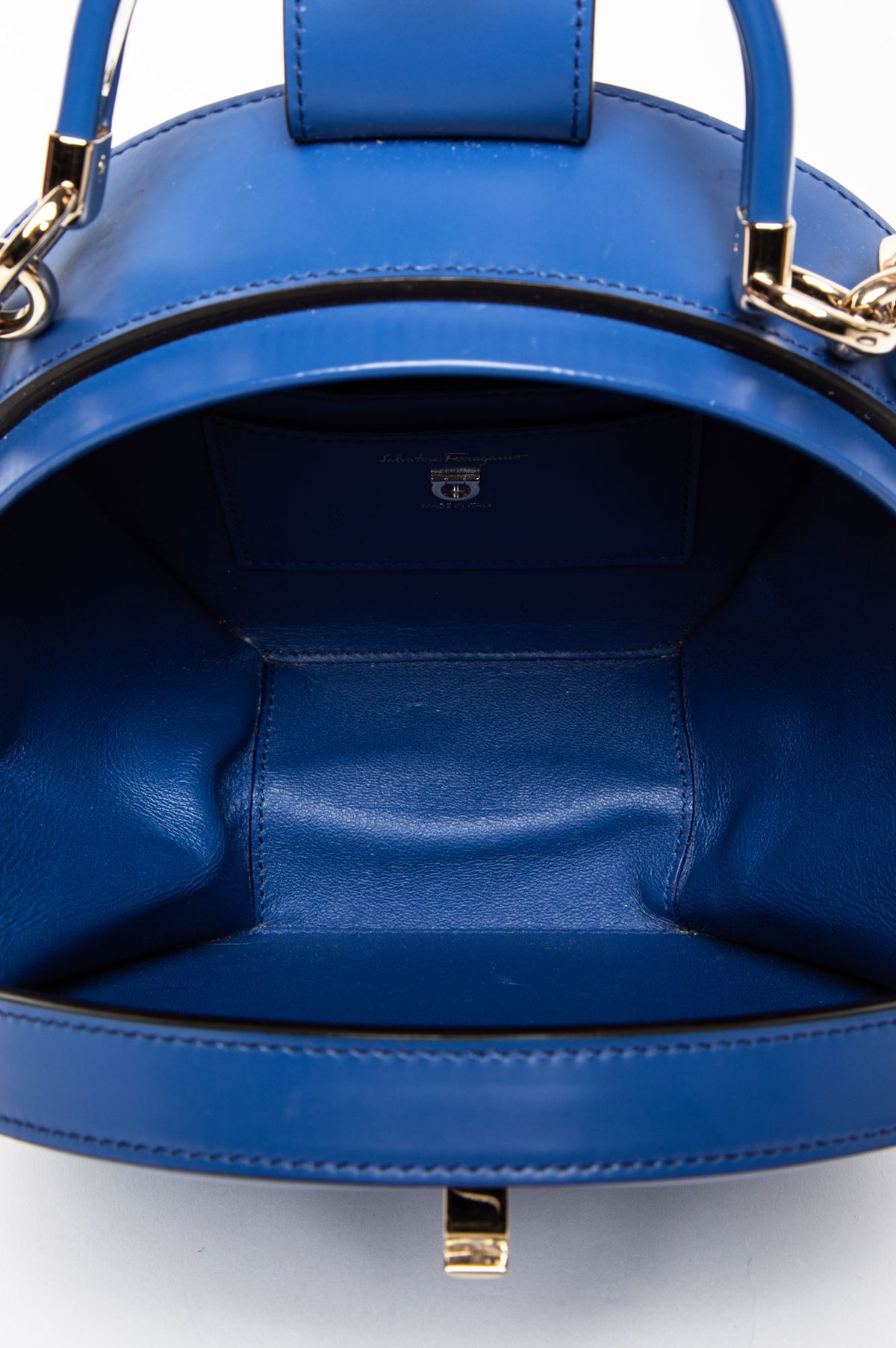Salvatore Ferragamo Admiral Blue Calfskin The Studio Bag