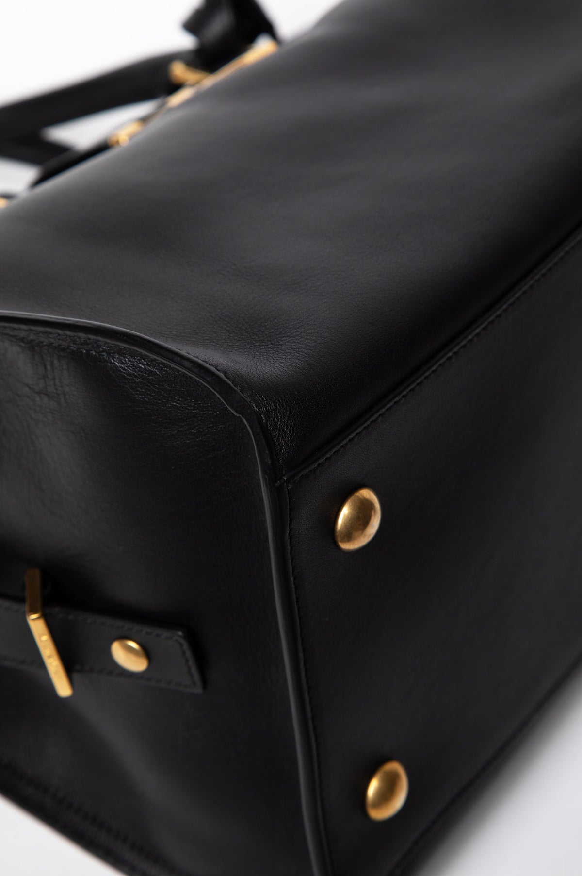Saint Laurent Black Calfskin Medium Cabas Bag