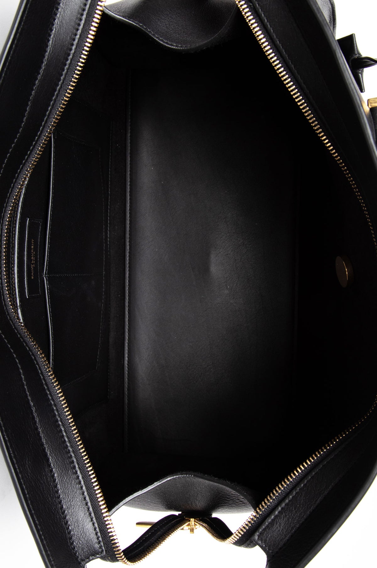 Saint Laurent Black Calfskin Medium Cabas Bag