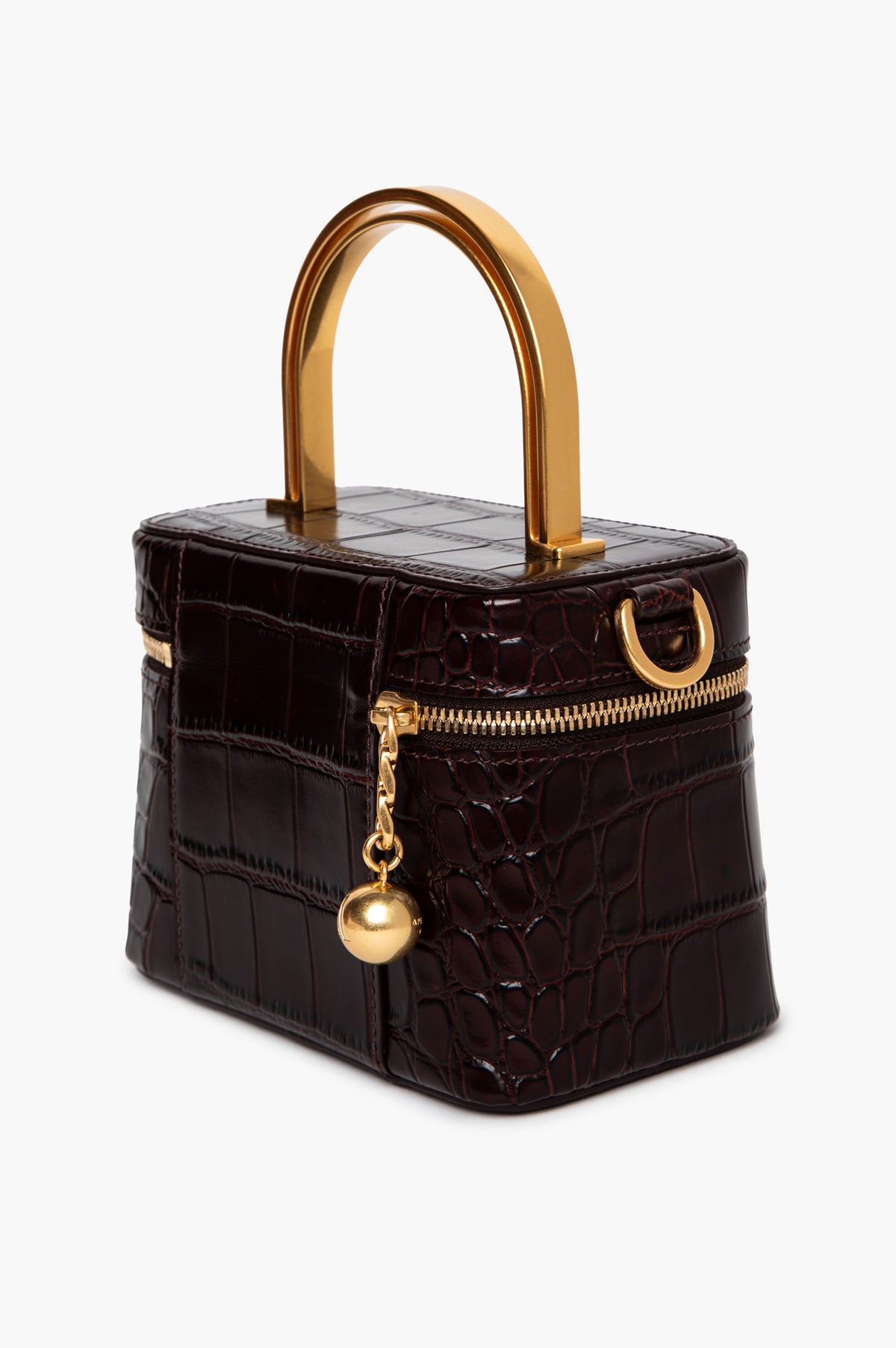 Apede Mod Brown Croc Embossed Vanity Bag