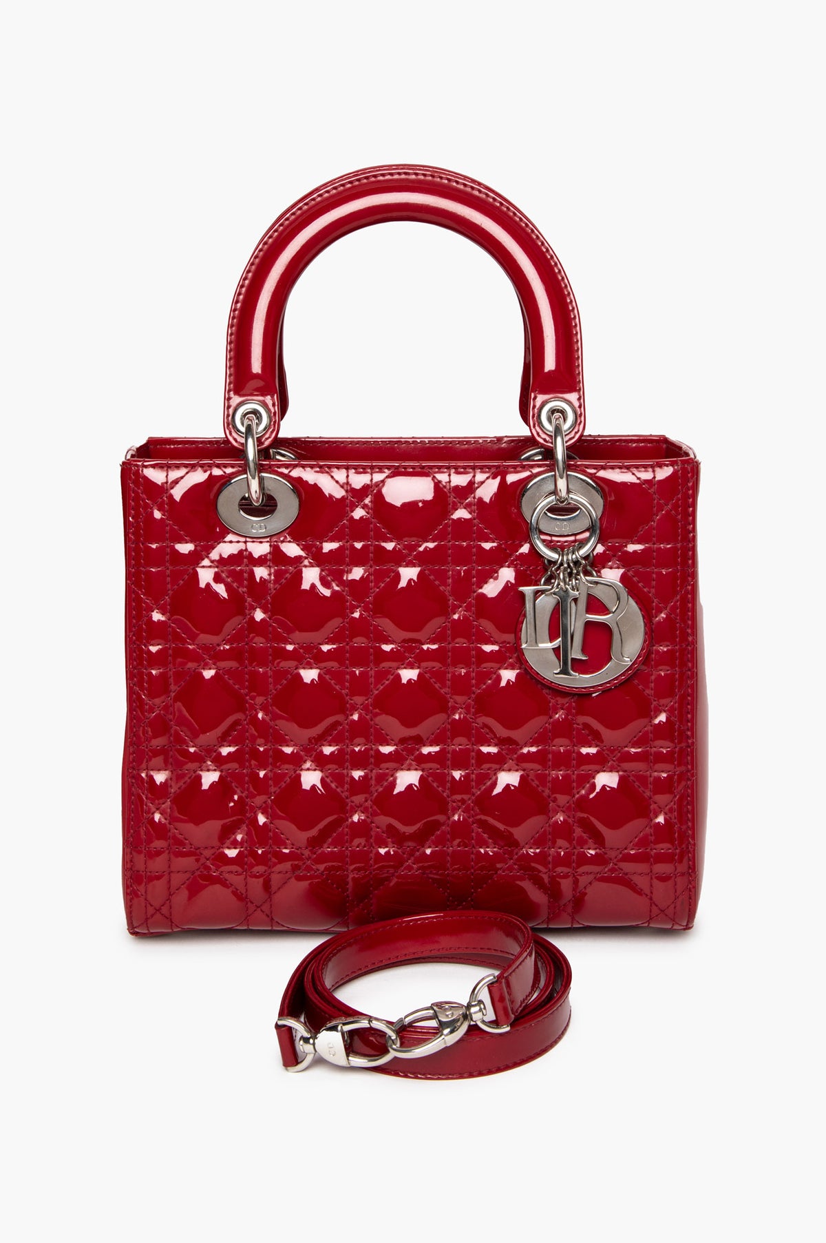 Christian Dior Red Patent Medium Lady Dior