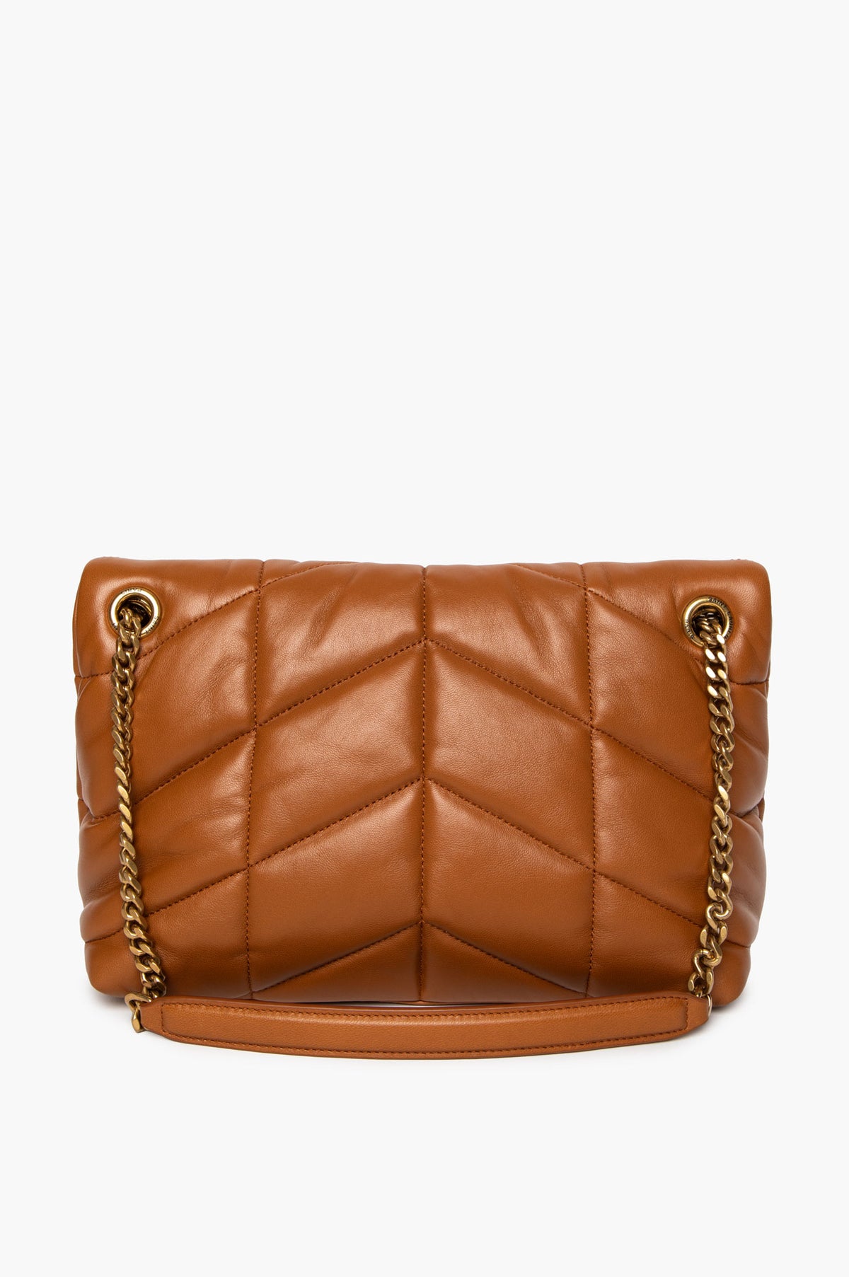 Saint Laurent Honey Brown Lambskin Medium Loulou Puffer Bag