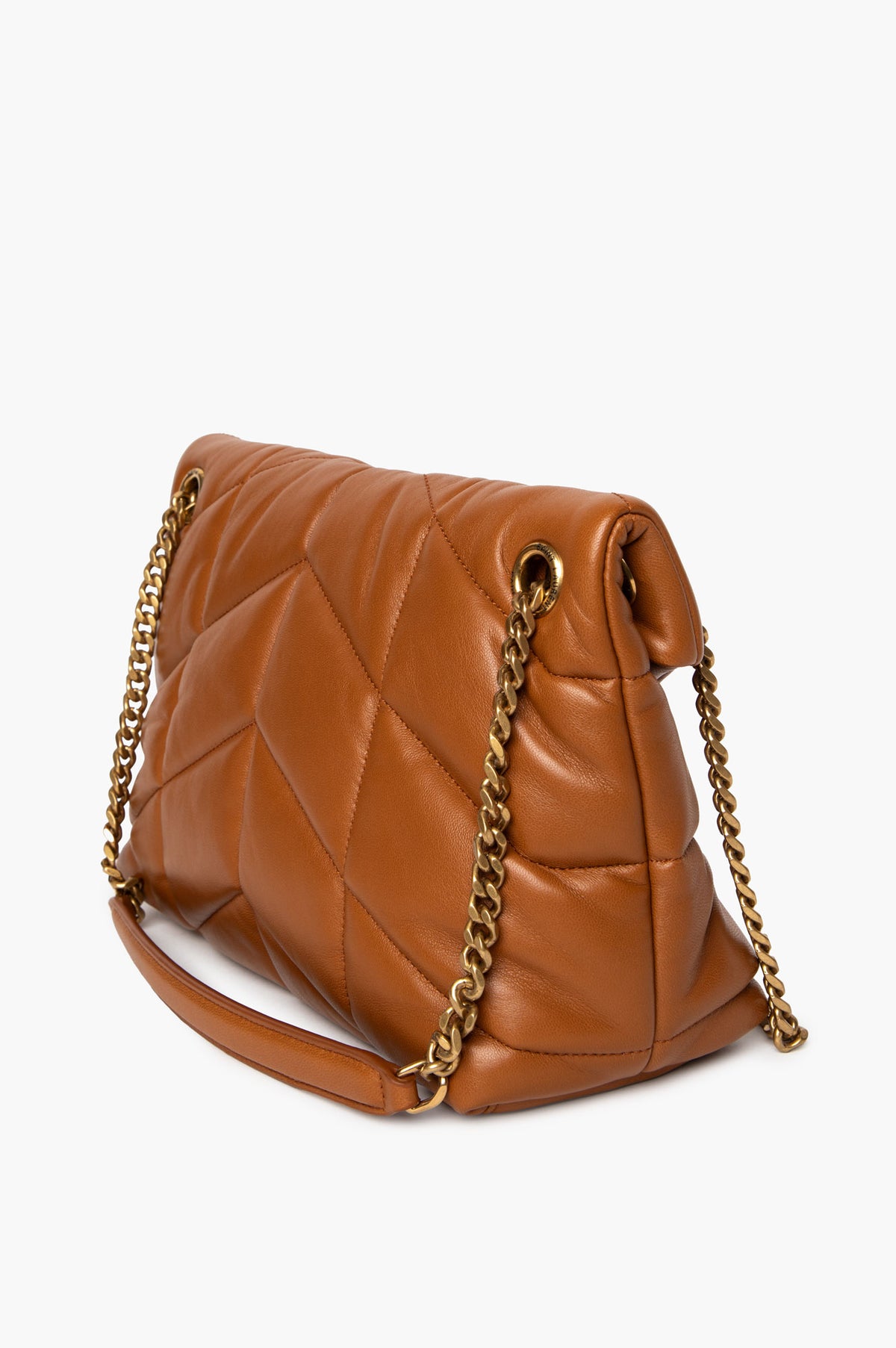 Saint Laurent Honey Brown Lambskin Medium Loulou Puffer Bag